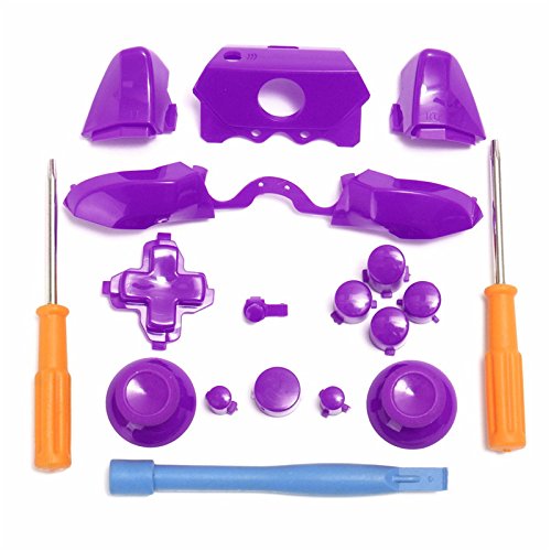 Xbox One Elite Controller Bumper Triggers Buttons Replacement Kit - Full Set D-pad LB RB LT RT Buttons with T8 T6 Screwdrivers Tools (Purple) | Perfect for Gaming, DIY Repairs & Controller Maintenance
