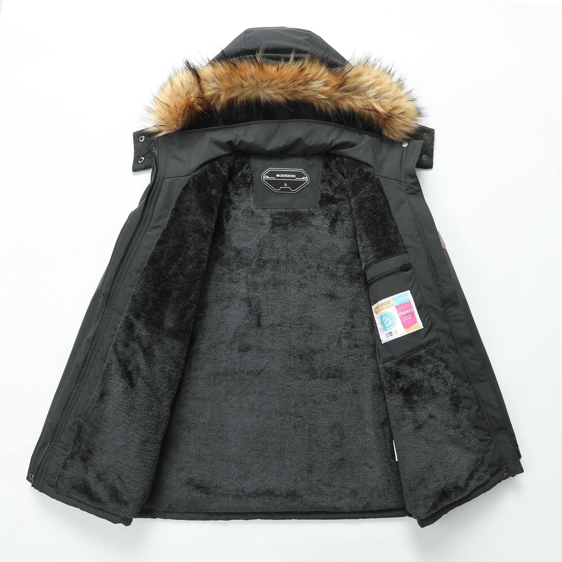 MOERDENG Women's Waterproof Ski Jacket - Winter Warm Hooded Snow Coat with Windproof Technology for Outdoor Snowboarding & Mountain Adventures | Perfect for Skiing, Snowboarding & Cold Weather Activities