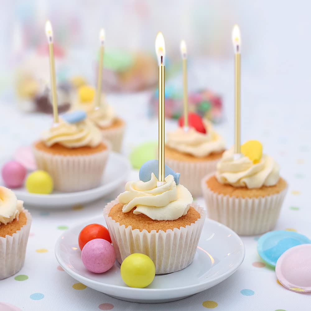 Golden Birthday Candles 24-Pack - 5.1