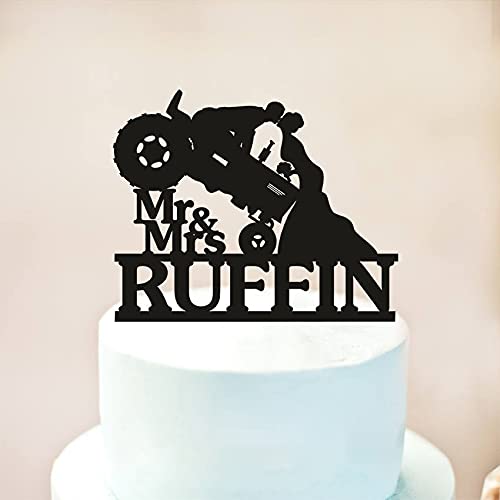 Customized Tractor Cake Topper for Weddings - Personalized Name & Rustic Farm Theme - Perfect for Farmer, Country & Rustic Weddings, Anniversaries & Birthday Celebrations