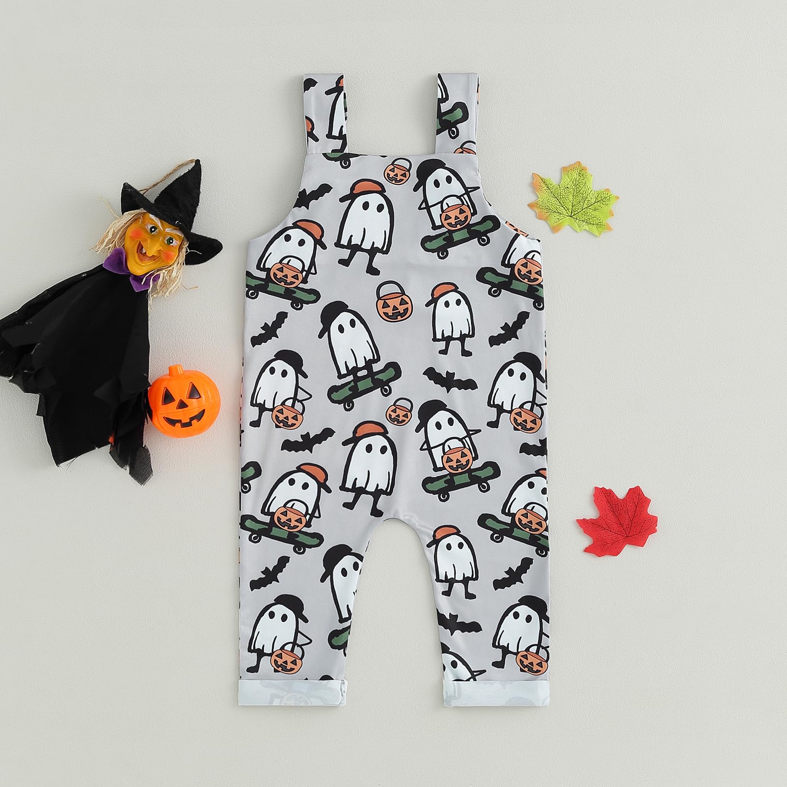 YOKJZJD Newborn Baby Halloween Outfit - Pumpkin Suspender Overalls Jumpsuit for Boys & Girls | Fall & Autumn Seasonal Wear | Perfect for Halloween Parties, Photo Shoots & Family Gatherings