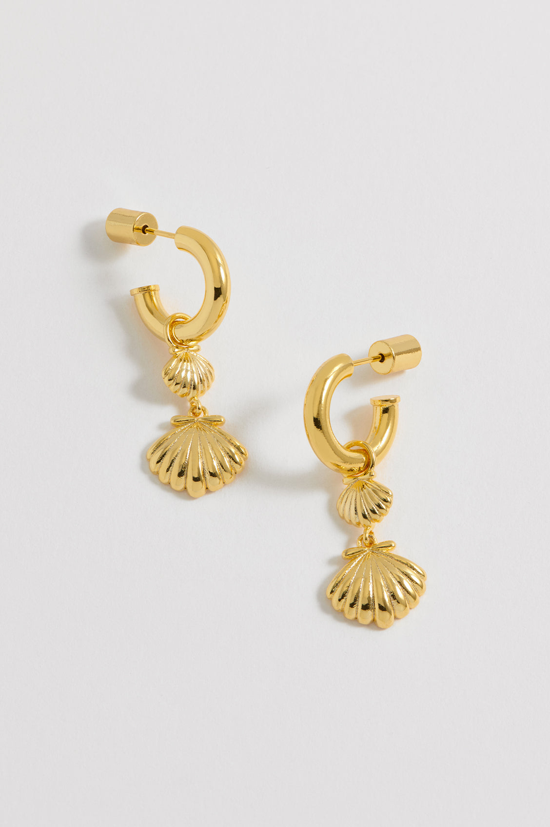 Shell Drop Hoops Earrings - Elegant Beach Jewelry for Women | Perfect for Summer Vacations, Beach Weddings & Boho Fashion