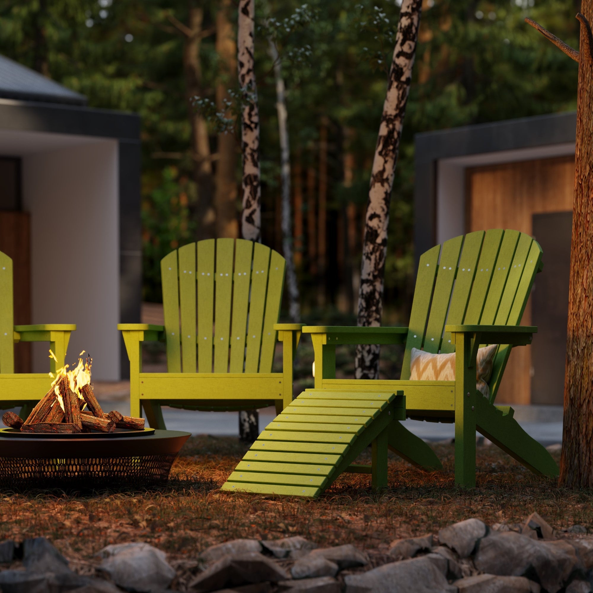 Heritage Sunset Adirondack Chair - Outdoor Patio Furniture for Backyard, Garden & Poolside Relaxation | Durable Weather-Resistant Wooden Lounge Chair