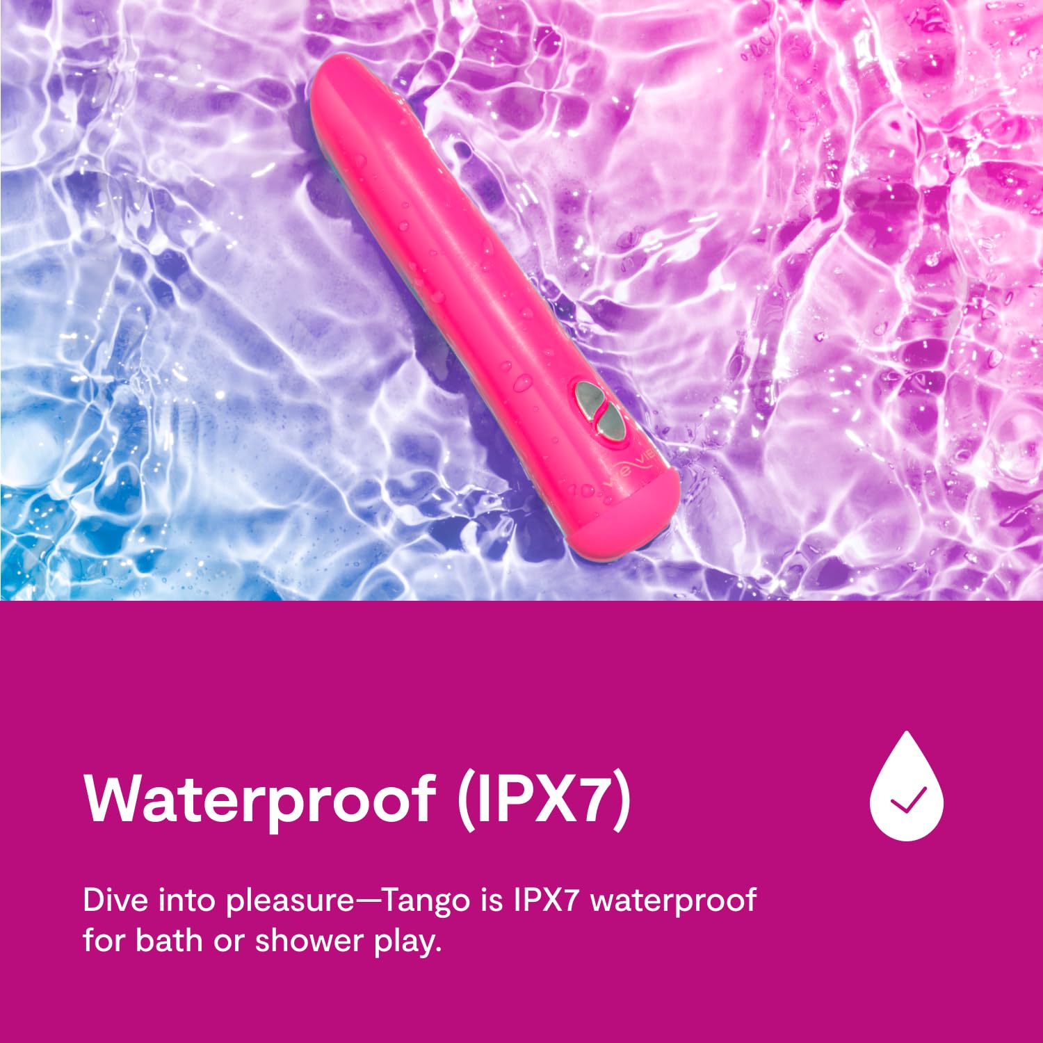 We-Vibe Tango Bullet Vibrator for Women - 8 Powerful Vibration Modes, Waterproof & Rechargeable Clitoral Stimulator - Perfect Couples Sex Toy for Bedroom Play, Travel & Romantic Nights (Pink)