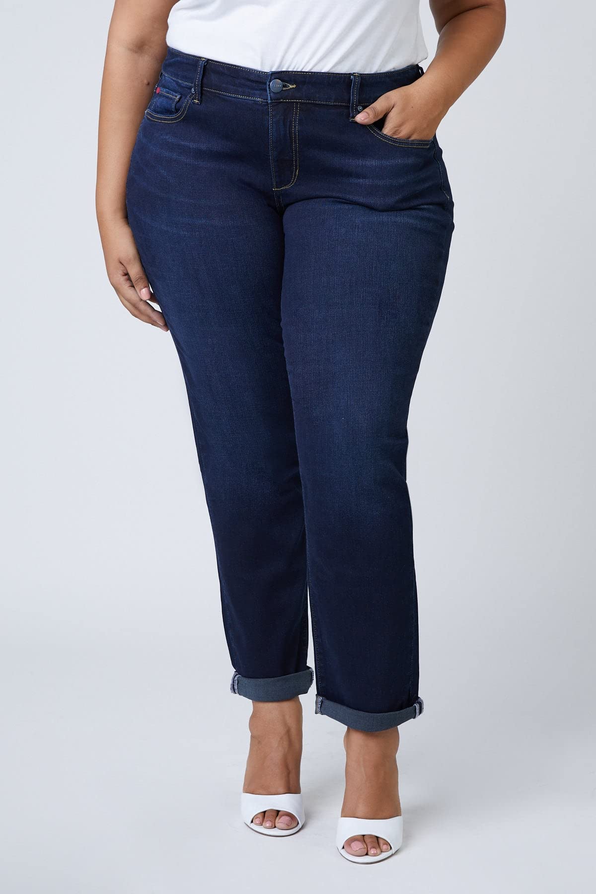 Premium Women's Plus Size Stretch Mid Rise Boyfriend Jeans - Comfortable & Stylish Denim Pants for Curvy Figures (Indigo Wash) | Perfect for Casual Outings, Date Nights & Everyday Wear