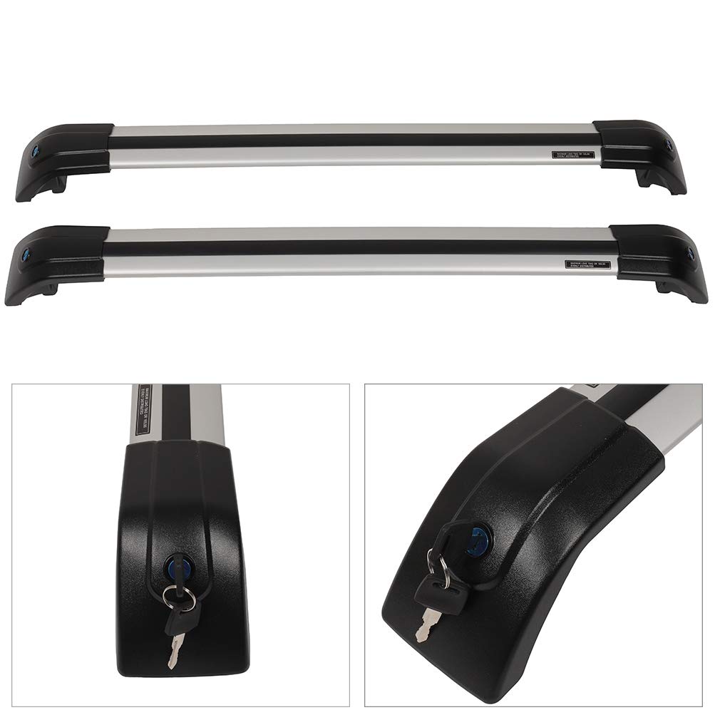 AUTOMUTO Aluminum Roof Rack Cross Bars for Chevrolet Bolt EV 2017-2020 - Silver Heavy Duty Roof Top Cargo Carrier | Perfect for Camping Gear, Bikes, Kayaks & Outdoor Adventures