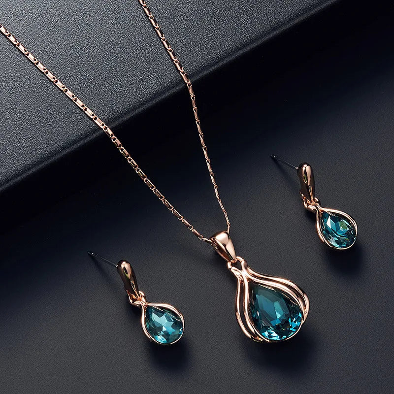 Raindrop Jewelry Set - Elegant Necklace & Earrings for Women | Perfect for Weddings, Parties & Everyday Wear