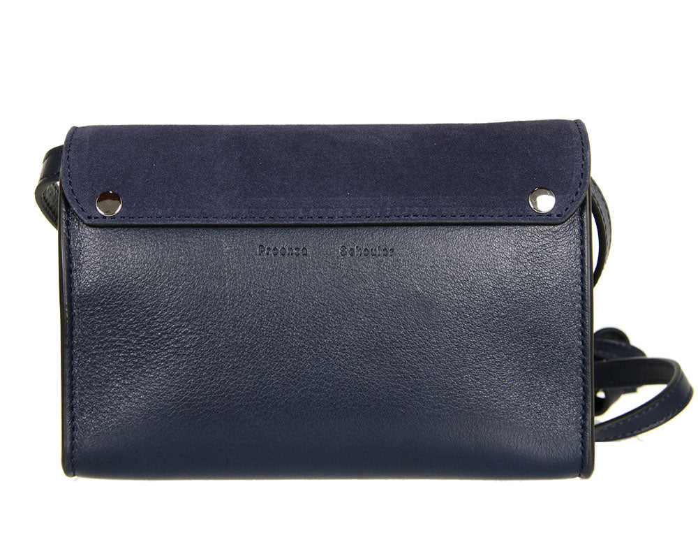 PS11 WOS Suede & Grain Leather Handbag in Indigo Blue - Stylish Crossbody Bag for Women, Perfect for Work, Travel & Evening Out