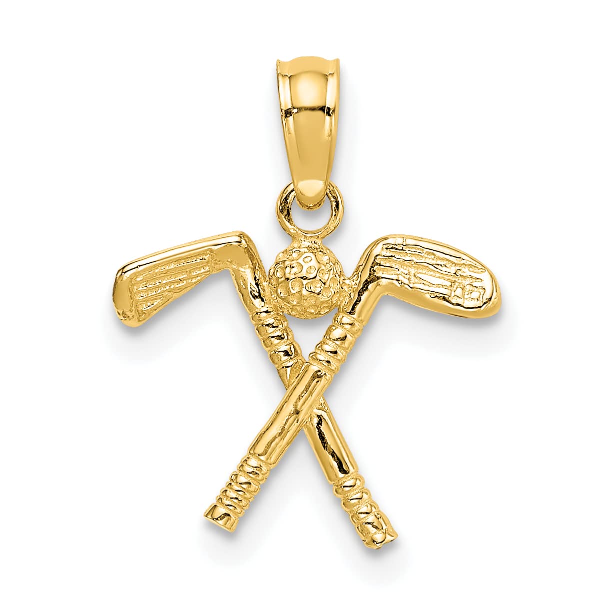 14K Yellow Gold 3D Golf Club & Ball Charm Pendant Necklace - Elegant Jewelry Gift for Golf Lovers - Perfect for Golf Tournaments, Birthdays & Anniversaries