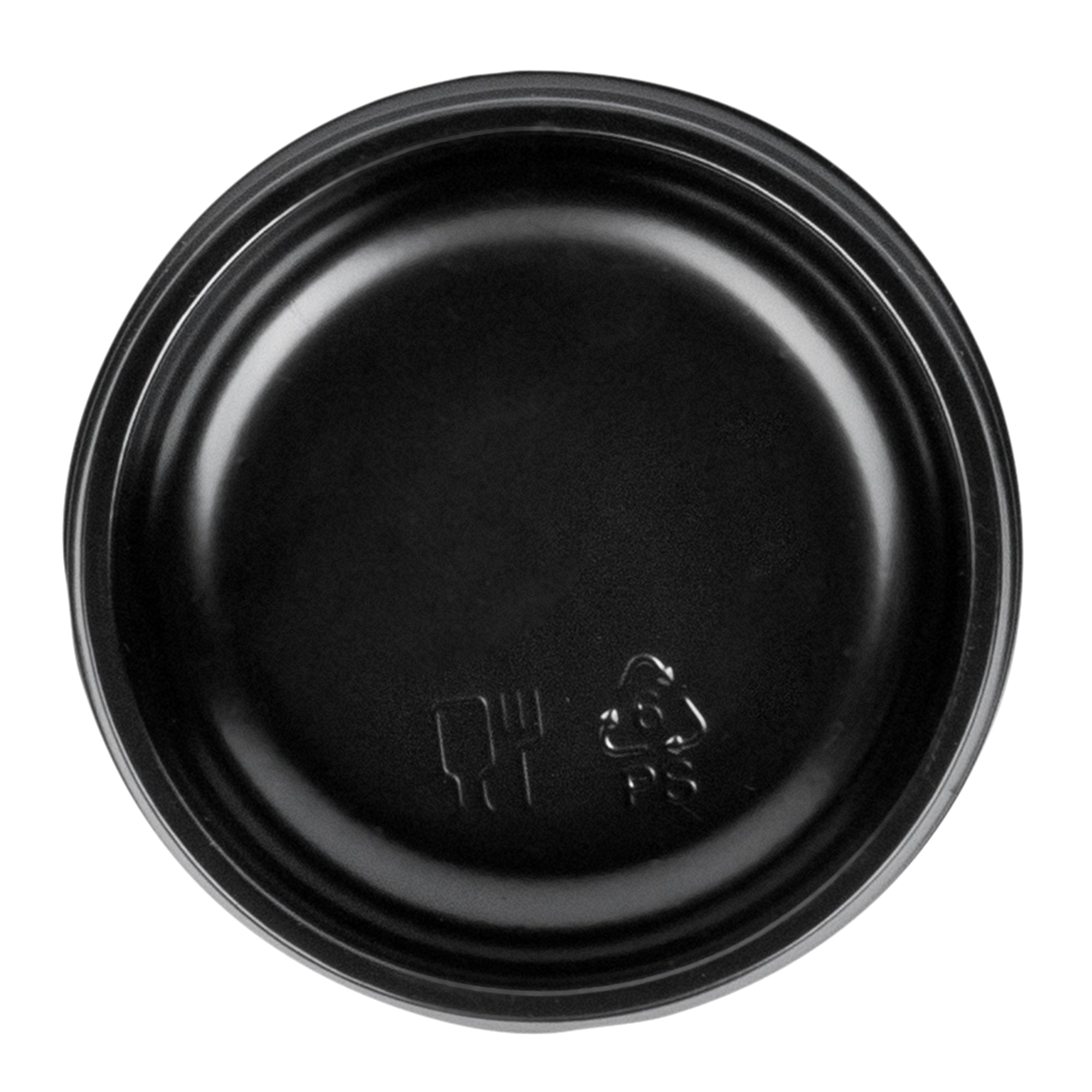 Bento Tek 2 oz Round Black Plastic Sauce Containers - 3 x 3 x 0.75 Inches - Pack of 100 - Perfect for Restaurants, Takeout, Meal Prep & Sushi Dipping Sauces
