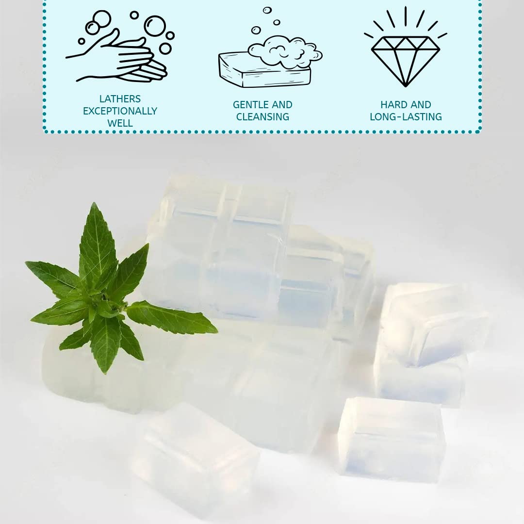 Aaranyam Clear Transparent Glycerin Soap Base - 1000g for DIY Soap Making | Melt & Pour Soap Base | Handmade Soap Crafting Supplies | Perfect for Homemade Soaps, Bath Bombs & Gift Sets