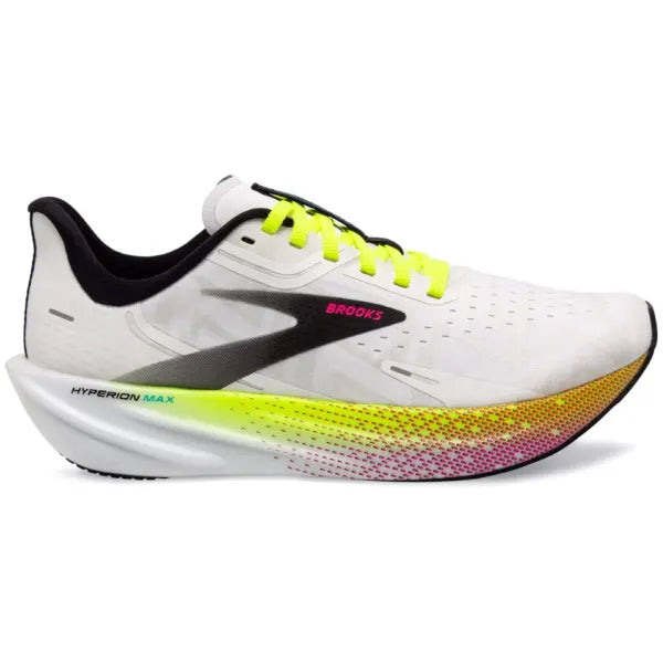 Brooks Men's Hyperion Max Running Shoes - Lightweight & Cushioned for Marathon Training - White/Black/Nightlife - Perfect for Road Running & Long-Distance Jogging