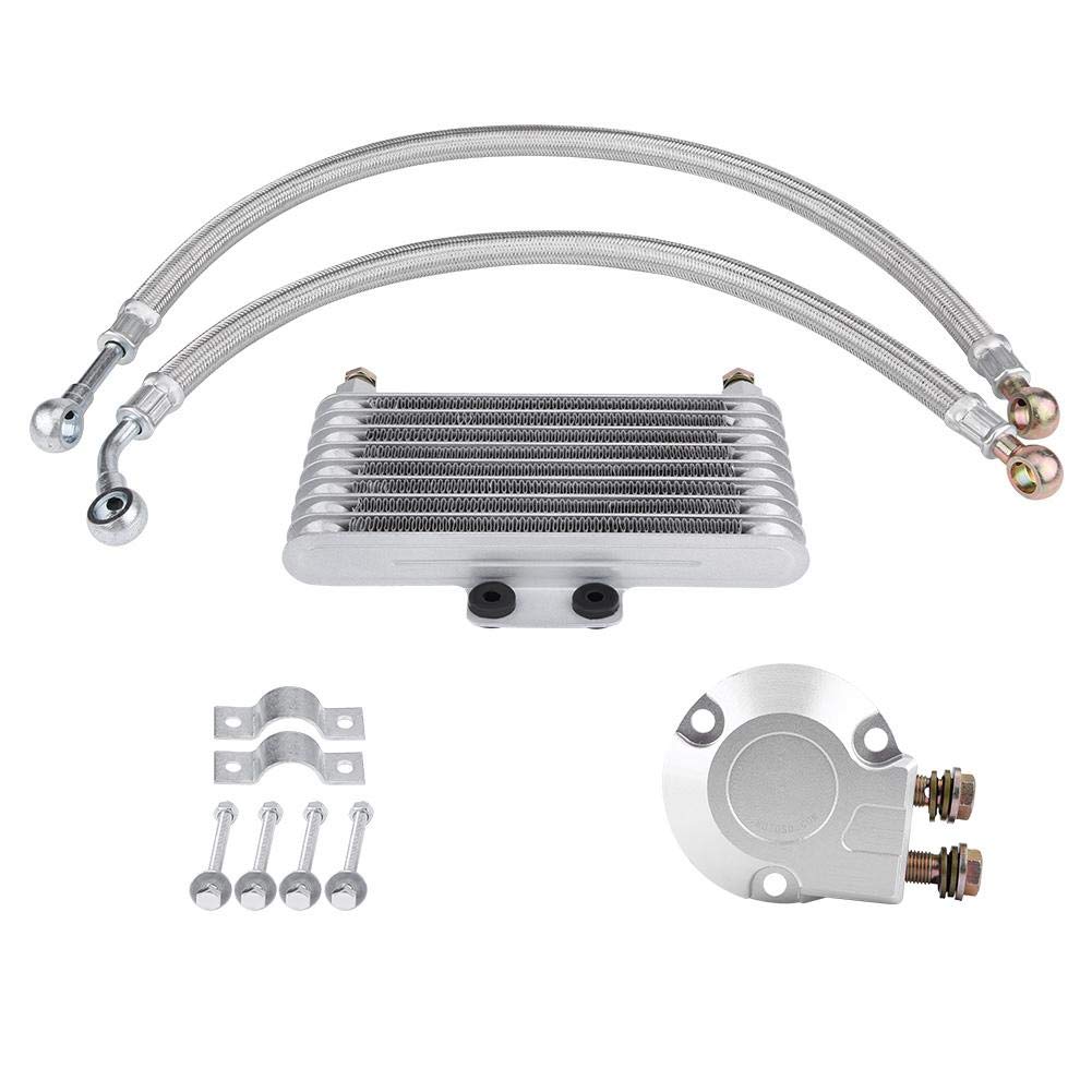 Suuonee Horizontal Motorcycle Engine Oil Cooler Radiator Kit for Suzuki EN GN GSX 125ml - Enhanced Cooling for High-Performance Rides