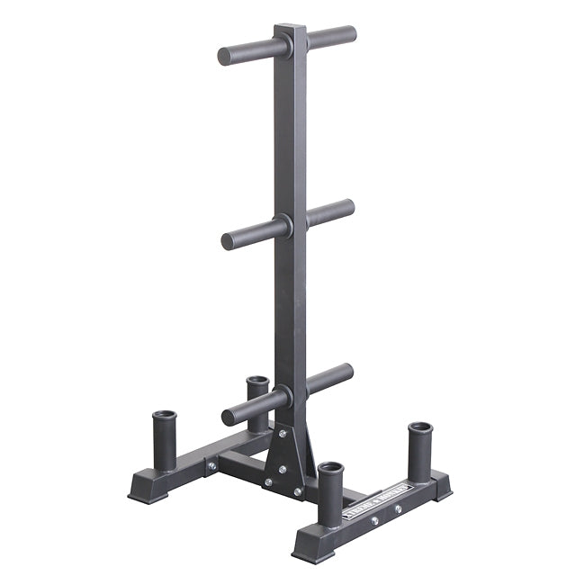 XM Fitness Olympic Weight Tree - Heavy Duty Barbell and Plate Storage Rack for Home Gym - Perfect for Weightlifting, CrossFit, and Strength Training