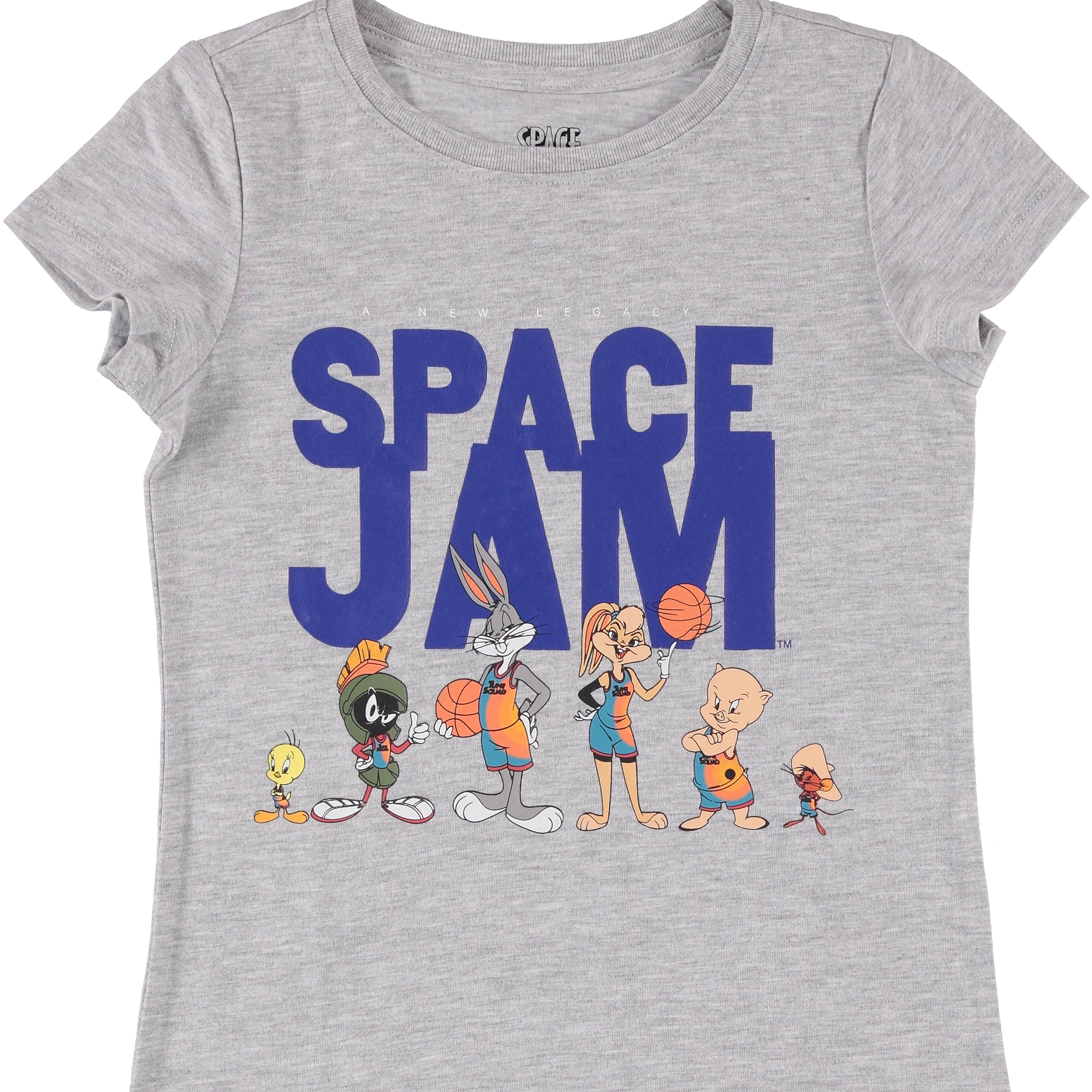 Girls' Space Jam T-Shirt Dress with Lola Bunny, Bugs Bunny & Tweety - Cartoon Character Cotton Dress for Kids - Perfect for Cosplay, Birthday Parties & Casual Wear