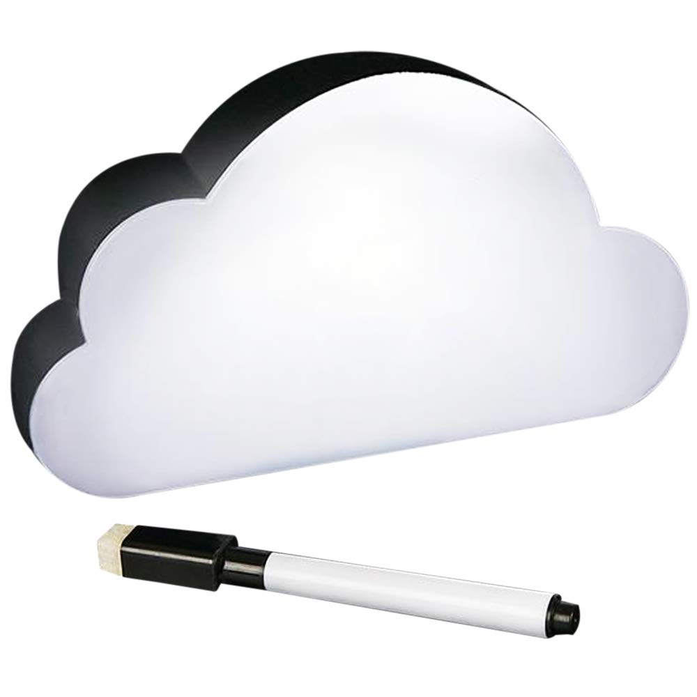 ArtCreativity LED Light Up Cloud Message Board with Dry Erase Marker - Backlit Kids Writing Board, Battery Operated Night Light for Bedroom & Office Desk Décor - Perfect for Children's Rooms, Classrooms & Creative Workspaces