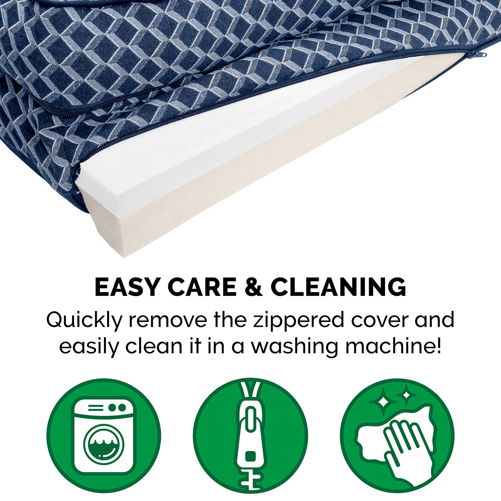 Furhaven Memory Foam Orthopedic Dog Bed for Large Dogs up to 125 lbs - Removable Bolsters & Machine Washable Cover - Plush Woven Sofa-Style Pet Bed in Diamond Blue (Jumbo Plus/XXL) - Perfect for Living Rooms, Bedrooms & Pet-Friendly Spaces