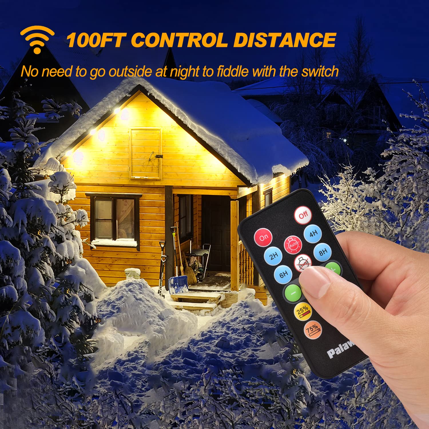 600W Outdoor Dimmer Switch for String Lights - 100FT Remote Control, Dusk to Dawn Timer, Waterproof Plug for Dimmable Patio Lights & Lamps | Perfect for Backyard, Garden & Outdoor Decor