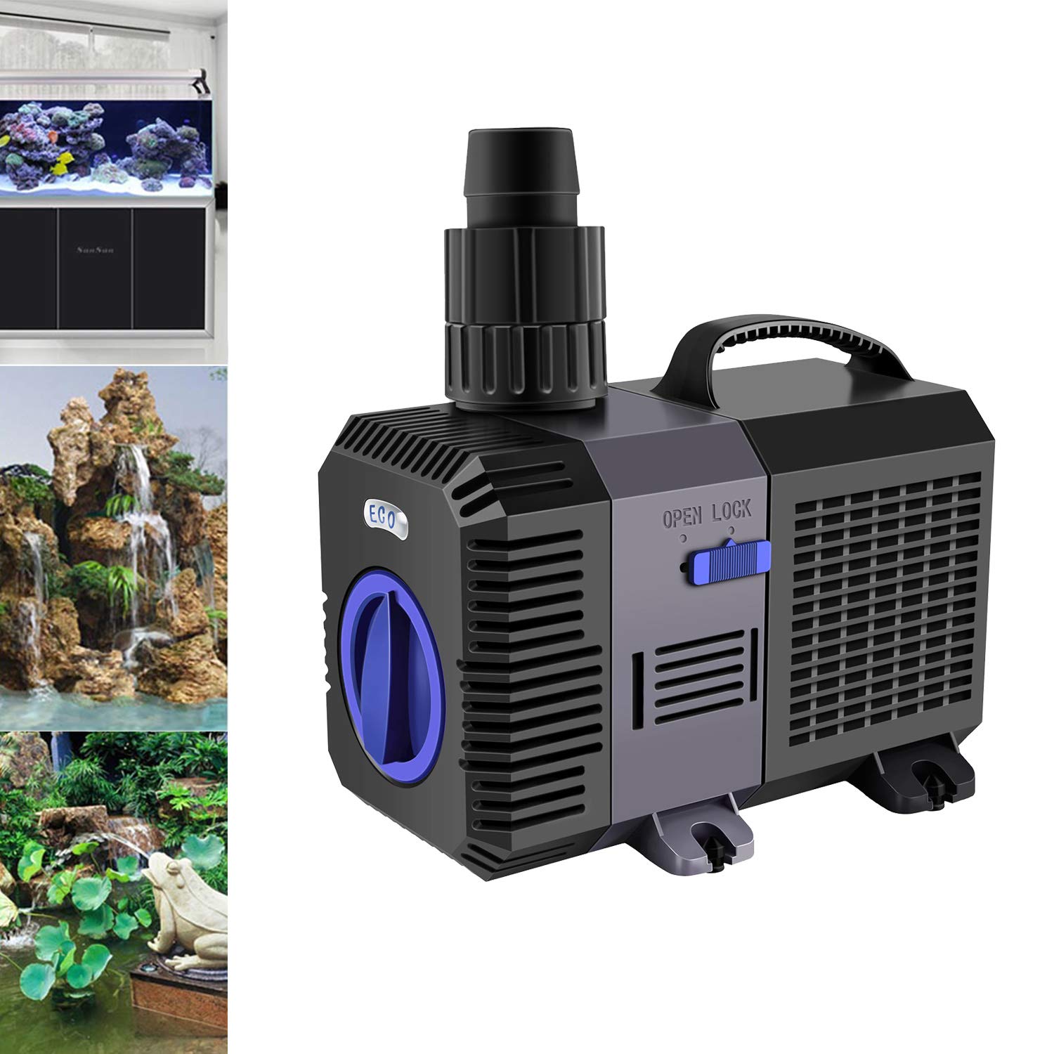 YAOBLUESEA Eco-Friendly Submersible Water Pump 4500L/H 30W - High Flow for Aquariums, Ponds, Fountains & Hydroponics