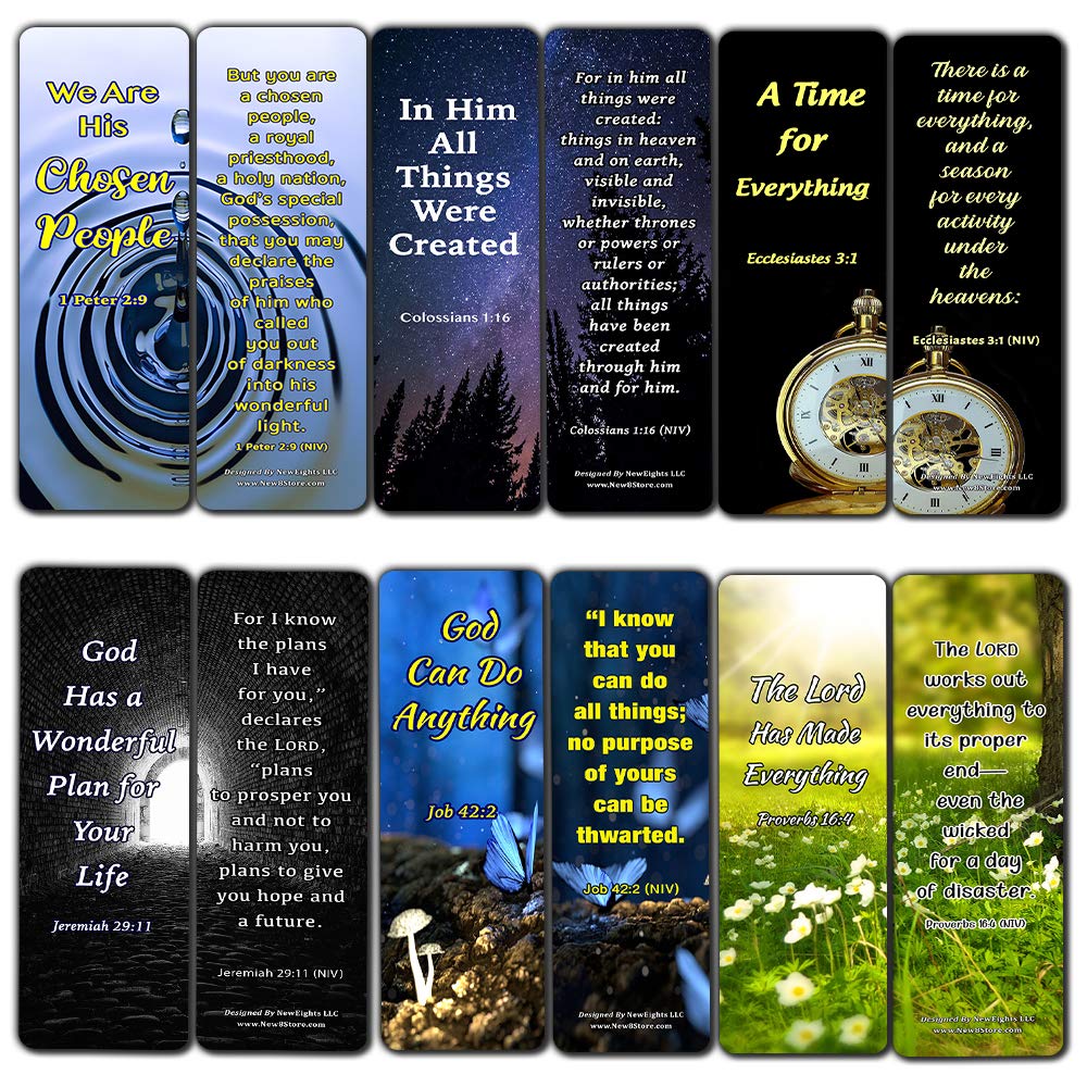 God is in Control Religious Bookmarks Cards (30-Pack) - Inspirational Bible Verse Bookmarks for Bible Study, Church Gifts & Christian Encouragement - Perfect for Sunday School, Small Groups & Personal Devotion