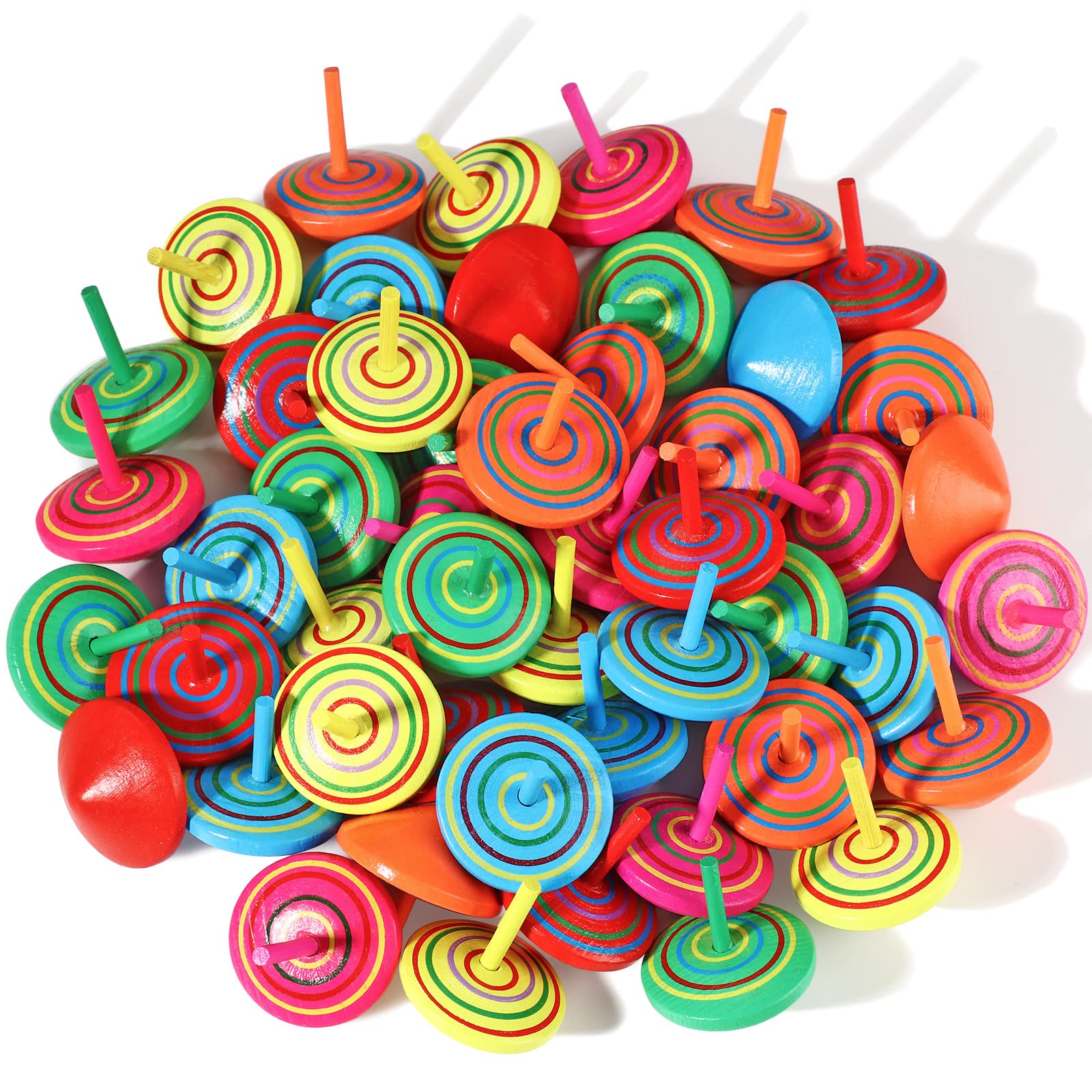 Colorful Wooden Spinning Tops for Kids - Educational Toys & Party Favors for Birthday Gifts