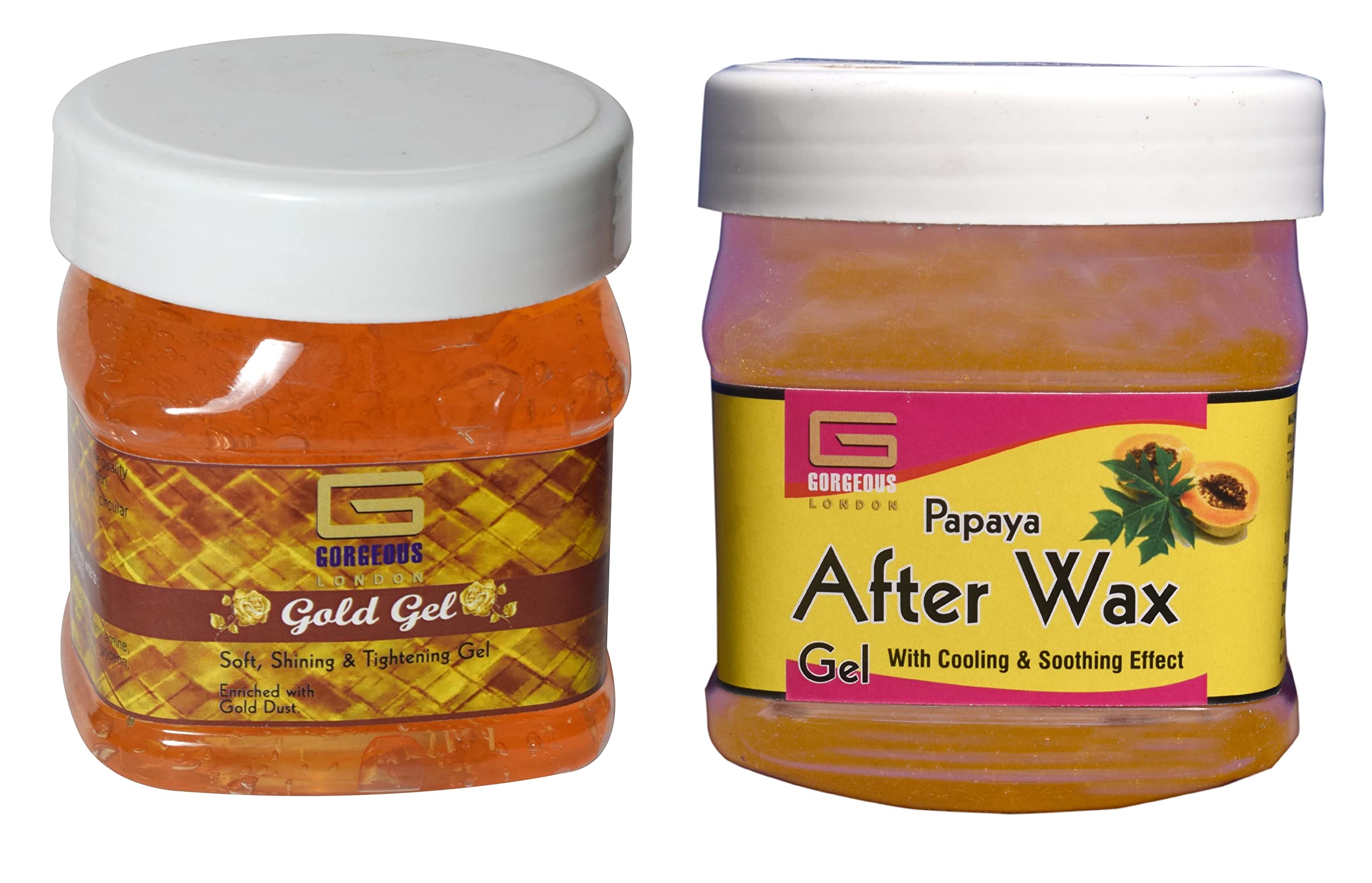 London Gold Gel & Papaya After Wax Gel Combo (2-Pack, 450ml Each) - Post-Wax Soothing & Skin Care for Smooth, Hair-Free Skin