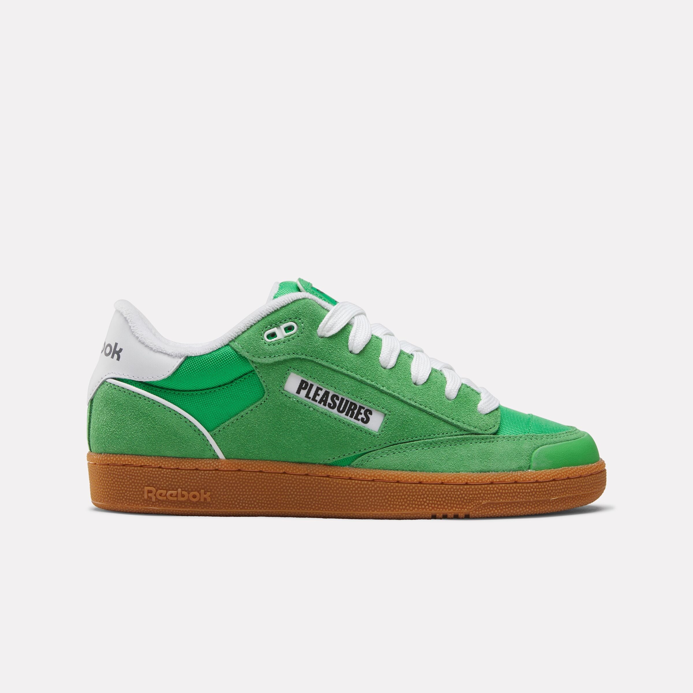 Reebok X Pleasures Club C Sneakers - Sport Green, Green & White - Men's Casual Shoes for Walking, Running & Streetwear Fashion