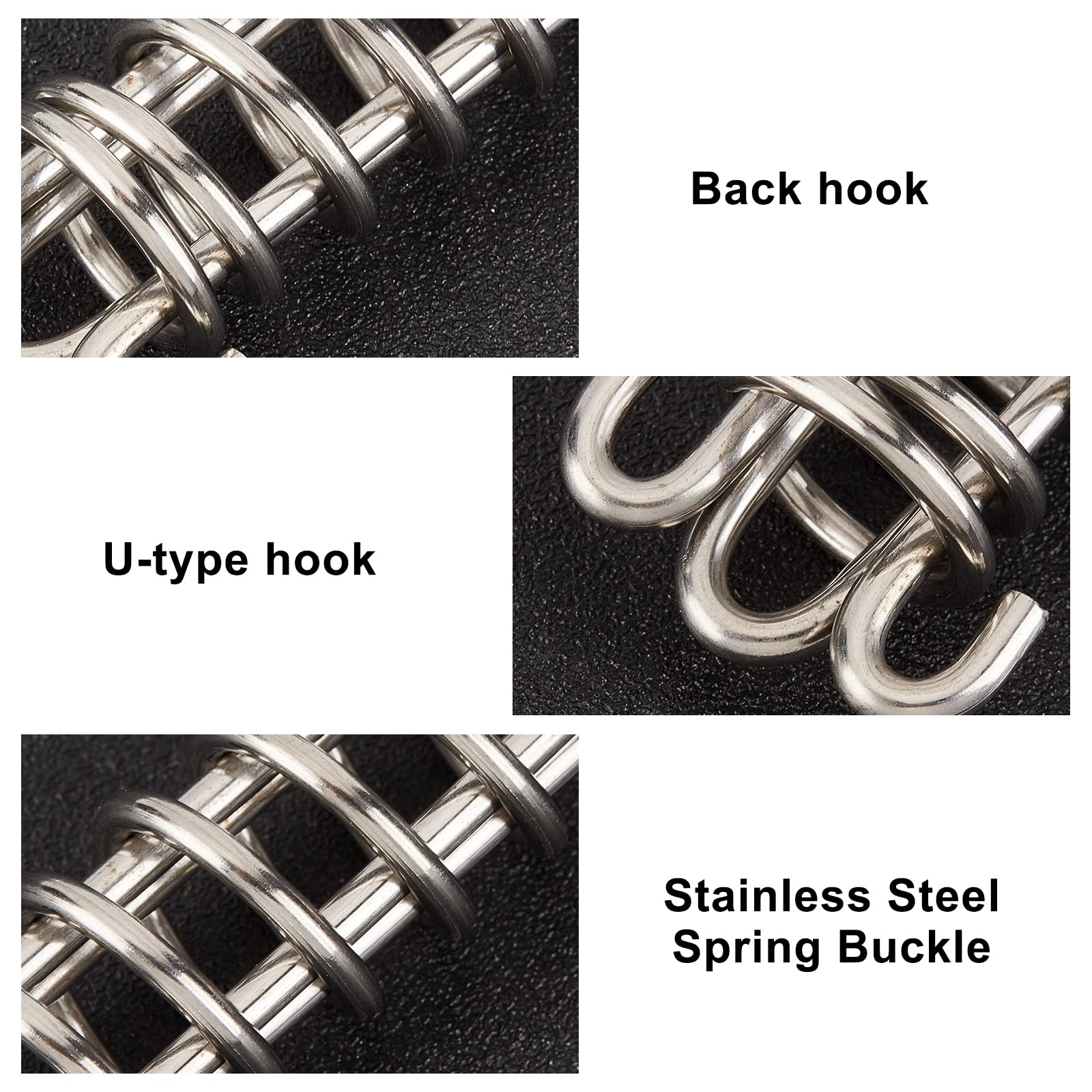 SUPERFINDINGS 6Pcs Stainless Steel Tent Spring Buckle Set - 3 Sizes for Camping Tents, Tarps, Awnings & Wire Racks | Heavy Duty Swing Spring Tensioner for Secure Rope Fastening | Perfect for Outdoor Adventures, Backpacking & RV Camping