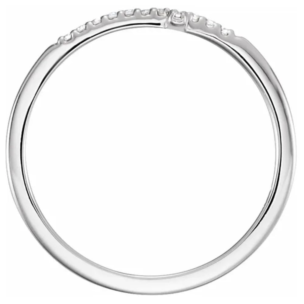 14K White Gold Sideways Cross Diamond Ring for Women - Elegant Religious Jewelry Gift for Christmas, Baptism & Weddings