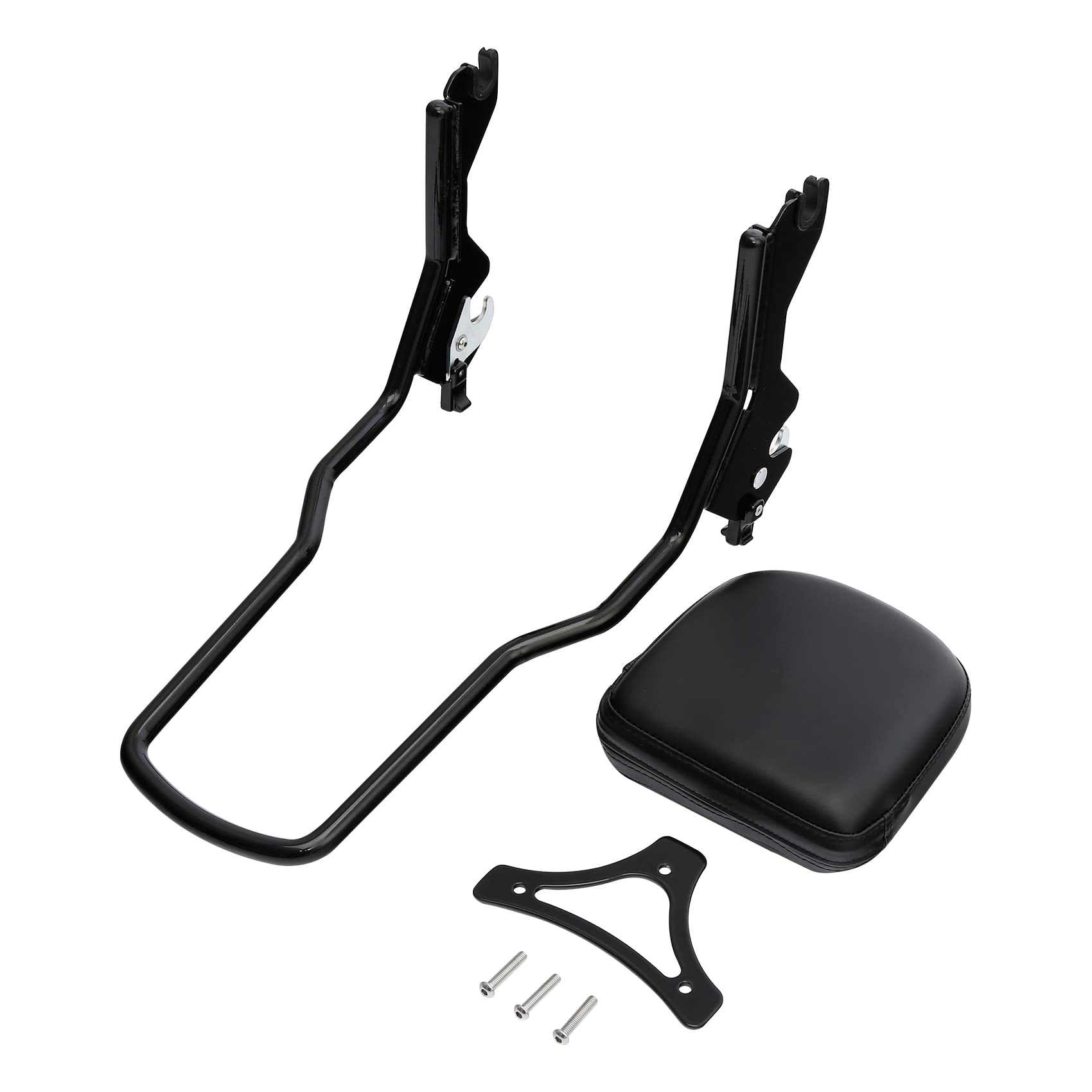 TCT-MOTORPARTS Upright Sissy Bar Backrest for Harley Sport Glide, Low Rider S, FXLR, FXLRS, FLSB (2018-2025) - Comfortable Rear Support for Long Rides & Passenger Safety