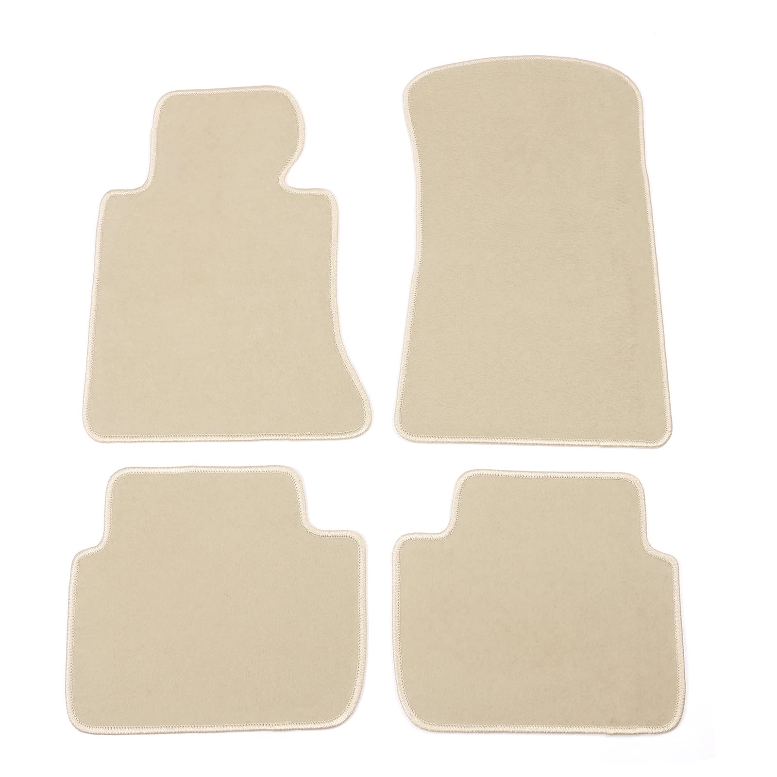 IKON MOTORSPORTS Car Floor Mats for BMW 3 Series E46 (1998-2006) - 4-Piece Set Beige Nylon Front & Rear Custom Fit Floor Liners | Perfect Replacement for Factory Carpets | All-Weather Protection & Easy Cleaning for Daily Commute & Road Trips