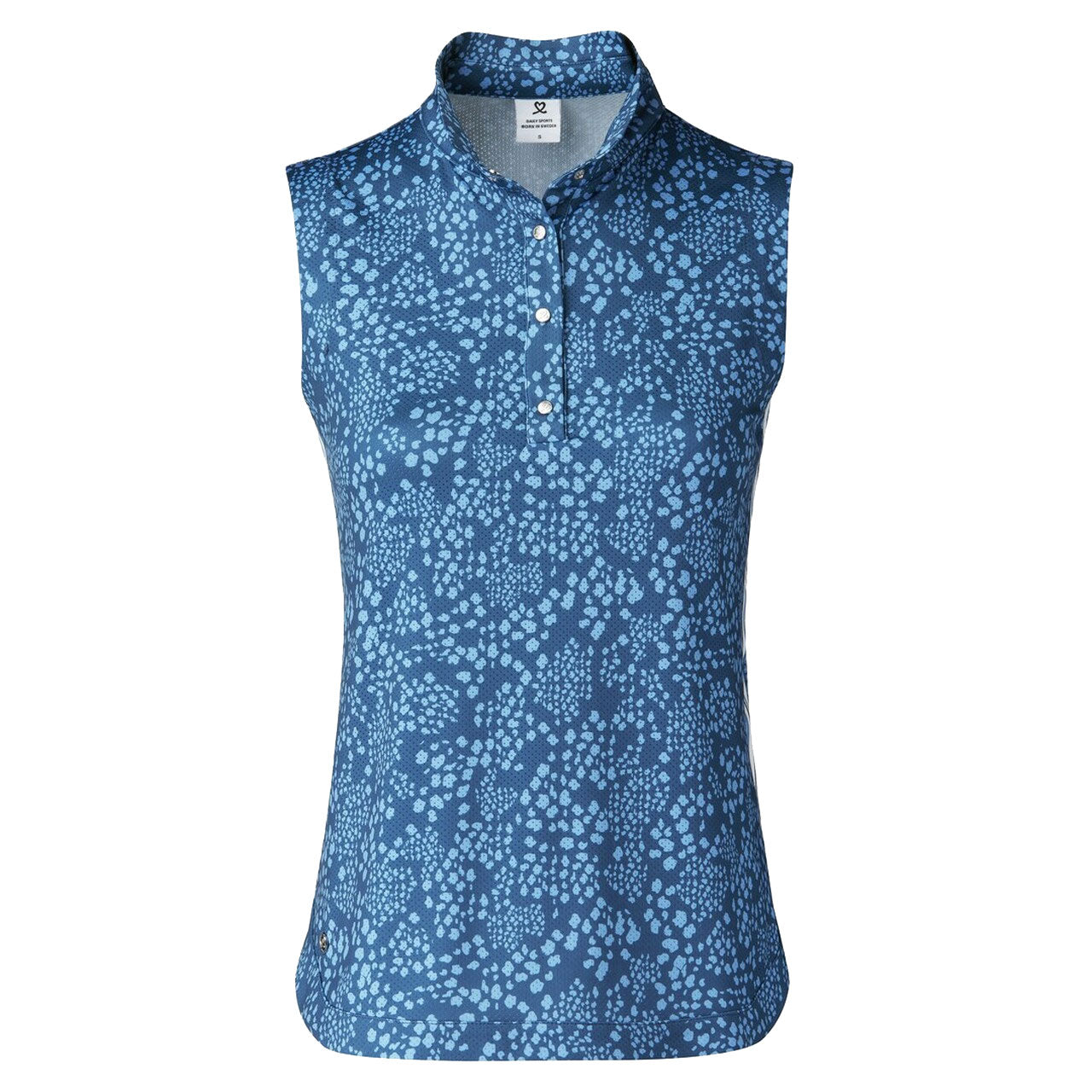 Women's Coral Blue Sleeveless Golf Polo Shirt - Breathable Moisture-Wicking Athletic Top for Golf, Tennis & Outdoor Sports