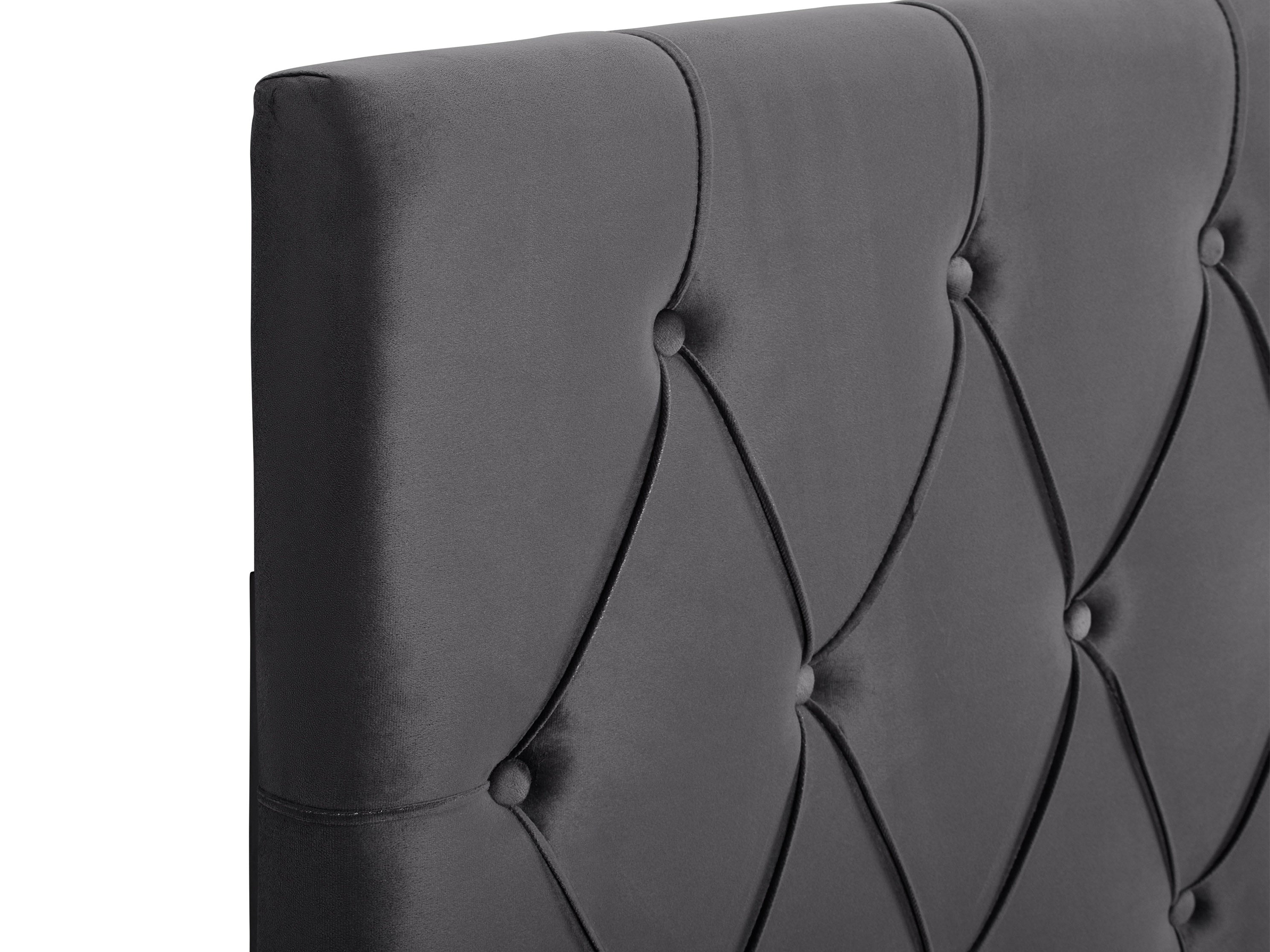 Dark Grey Velvet Twin/Single Headboard - Soft Upholstered Bed Headboard for Bedroom Decor, Modern and Elegant Design for Home, Dorm, or Guest Room