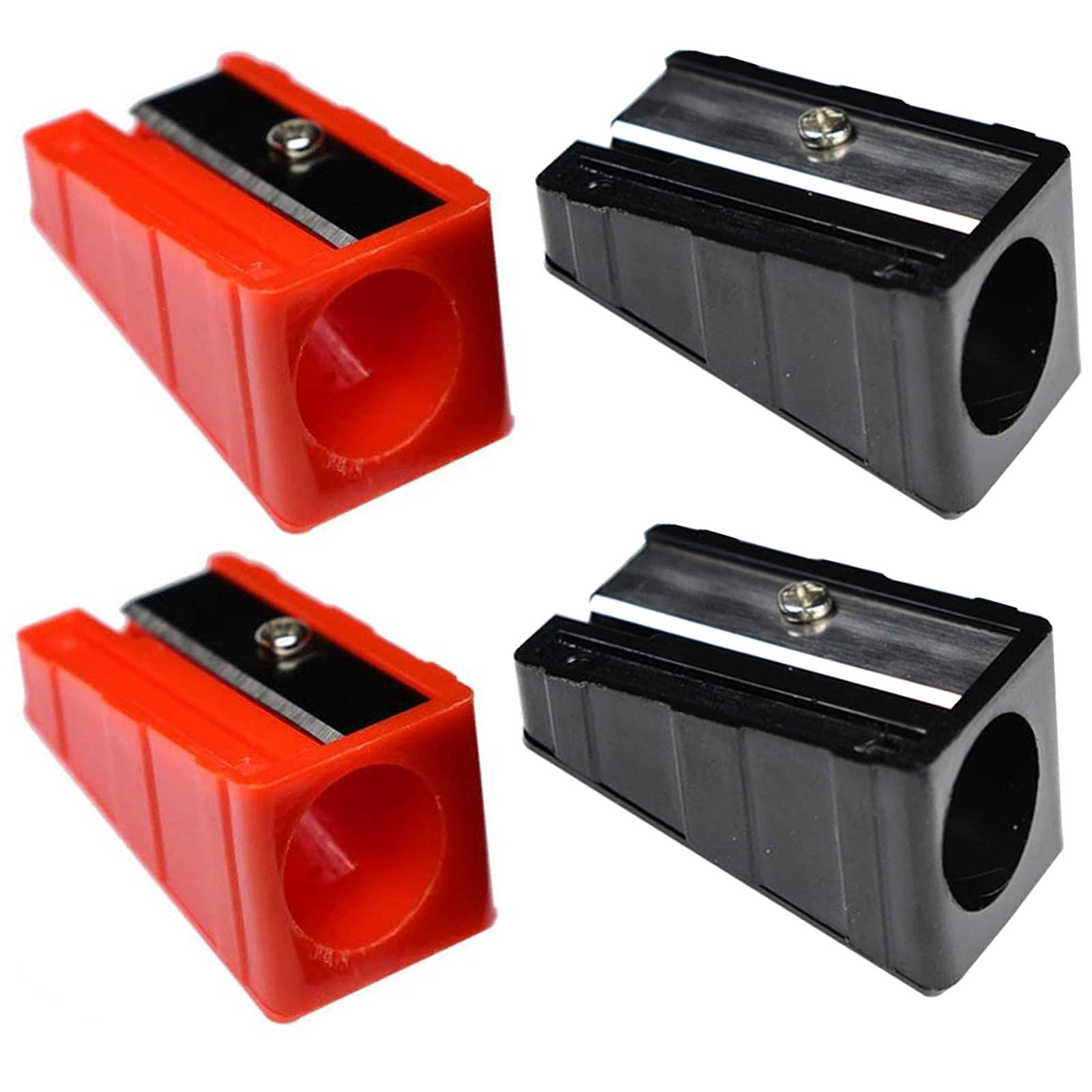 Premium Metal Blade Pencil Sharpener - 4-Pack for Carpenter Pencils, Jumbo Crayons & Golf Pencils | Handheld Woodworking & Office Tool for Artists, Students & Professionals