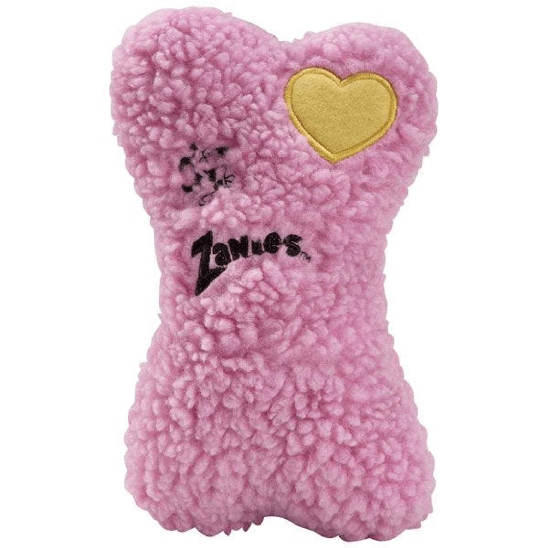 Zanies Embroidered Berber Bone Dog Chew Toys - Durable White Puppy Chew Bone for Small & Medium Dogs - Perfect for Teething, Training & Playtime at Home or Outdoors