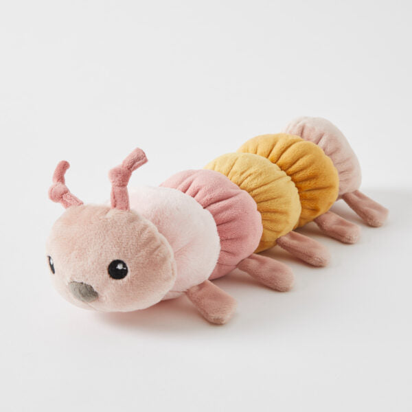 Charlie the Caterpillar Plush Toy with Rattle - Soft Baby Stuffed Animal for Newborns & Toddlers - Cute Nursery Decor & Sensory Play Gift