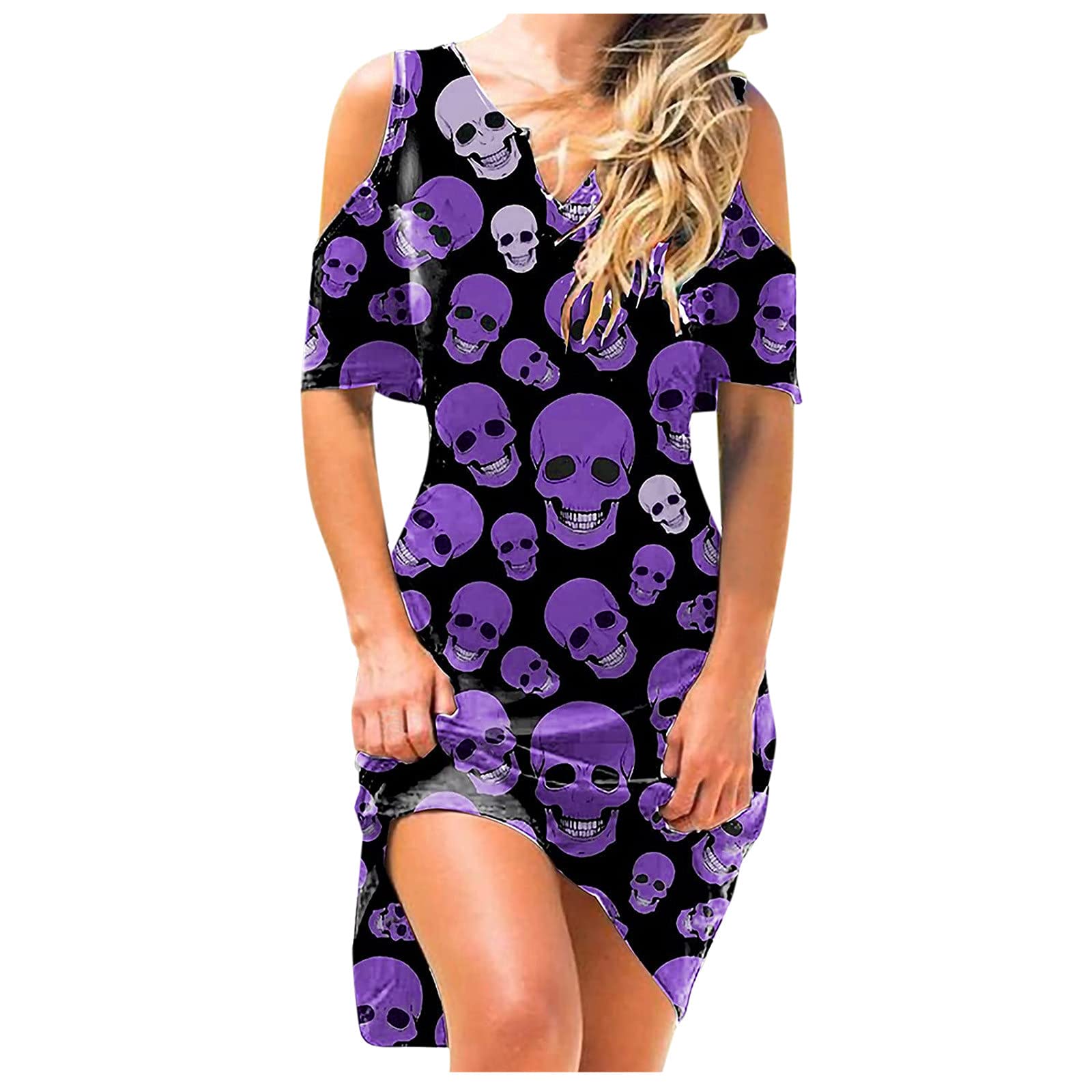 Elegant Knee-Length Sundresses for Women - Strapless Summer Dress with V-Neck & Floral Print - Perfect for Beach Vacations, Bridesmaid Parties & Casual Outings