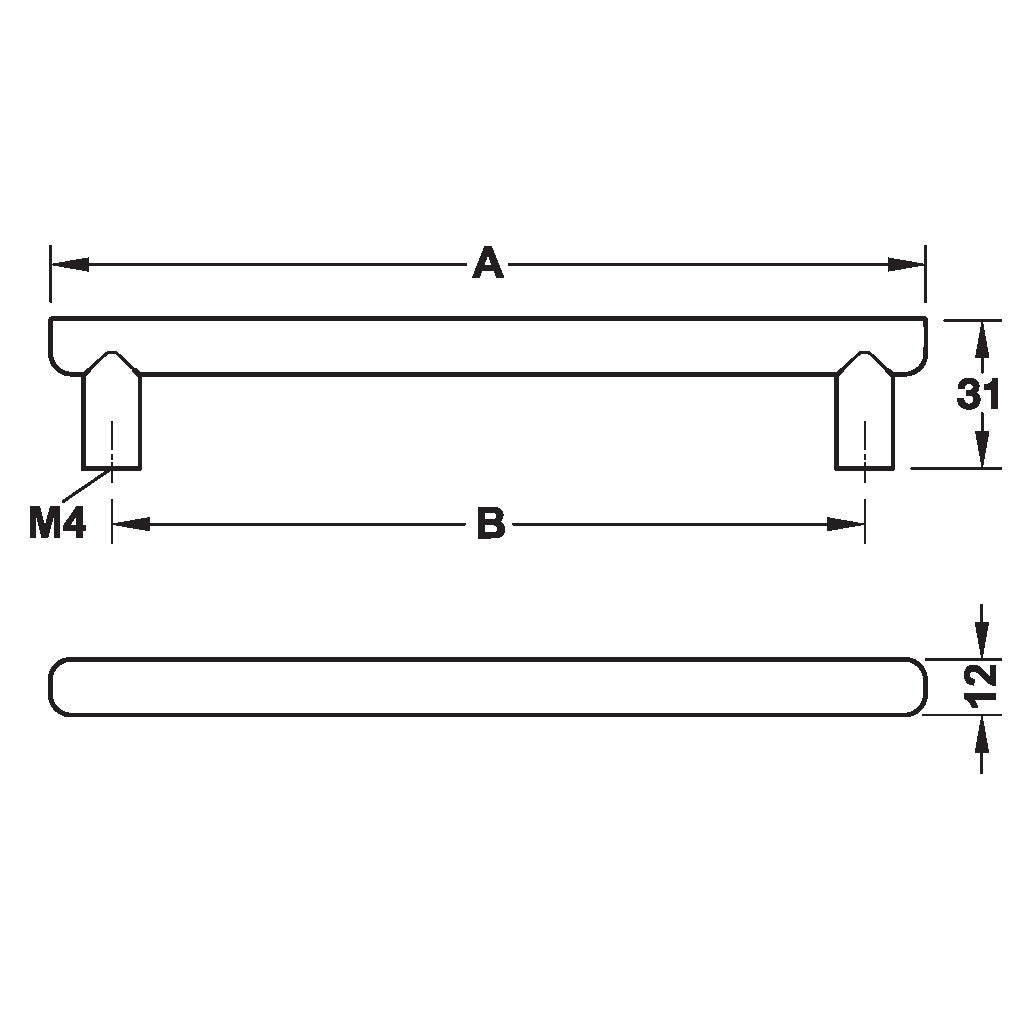 Furniture Handle H1560 - Premium Cabinet & Drawer Pulls - Durable Hardware for Kitchen, Bathroom & Office Cabinets