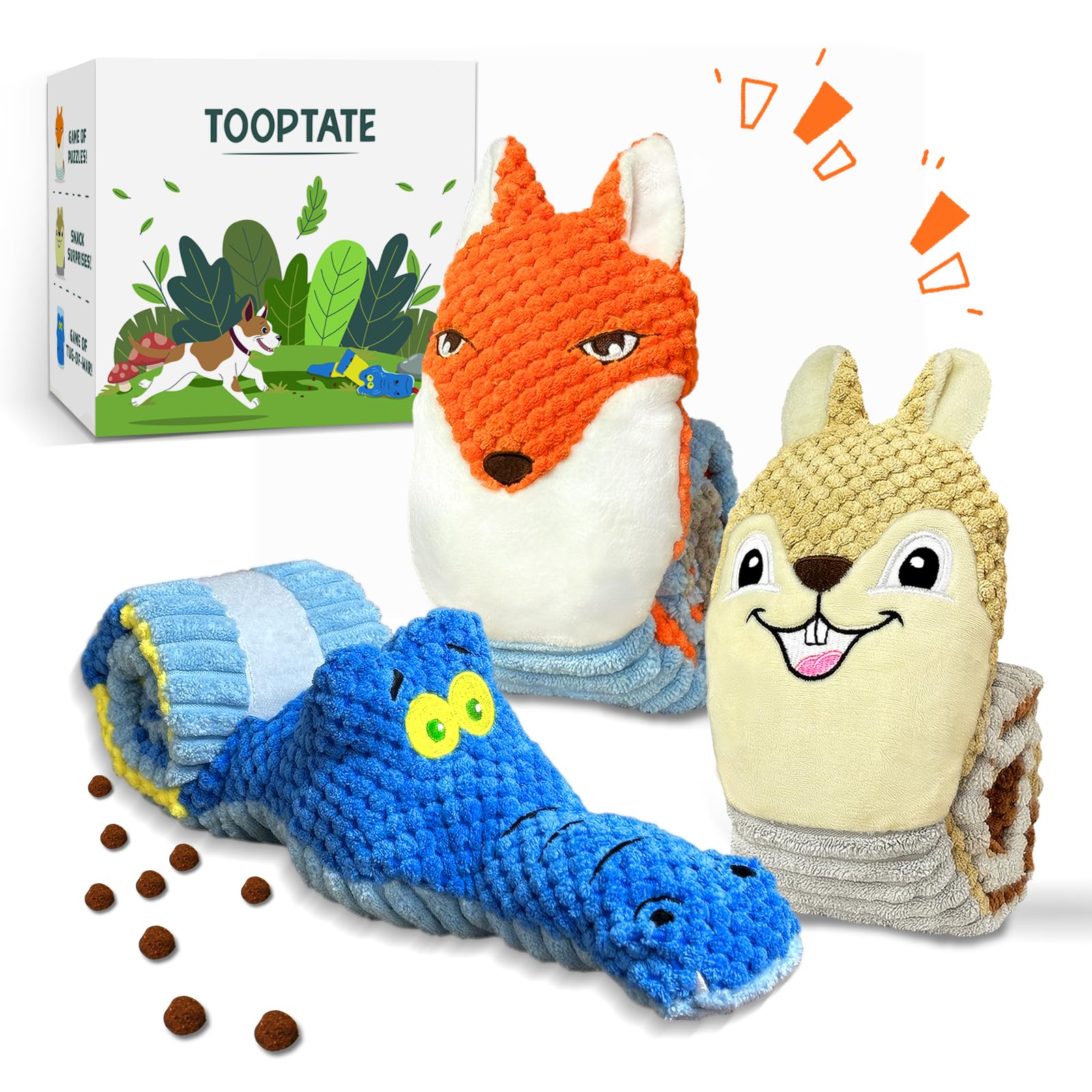 Interactive Squeaky & Crinkle Dog Puzzle Toys - IQ Training and Foraging Games for Mental Stimulation - Plush Chew Toys for Small, Medium, Large Dogs - Keep Pets Busy & Engaged (3 Pack) - Perfect for Boredom Relief, Separation Anxiety, and Indoor Playtime