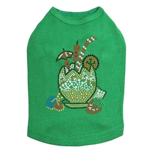 Tropical Coconut Print Rhinestone Tank Top for Women - Summer Beach Party, Cocktail Dress, Casual Wear - Multiple Colors Available
