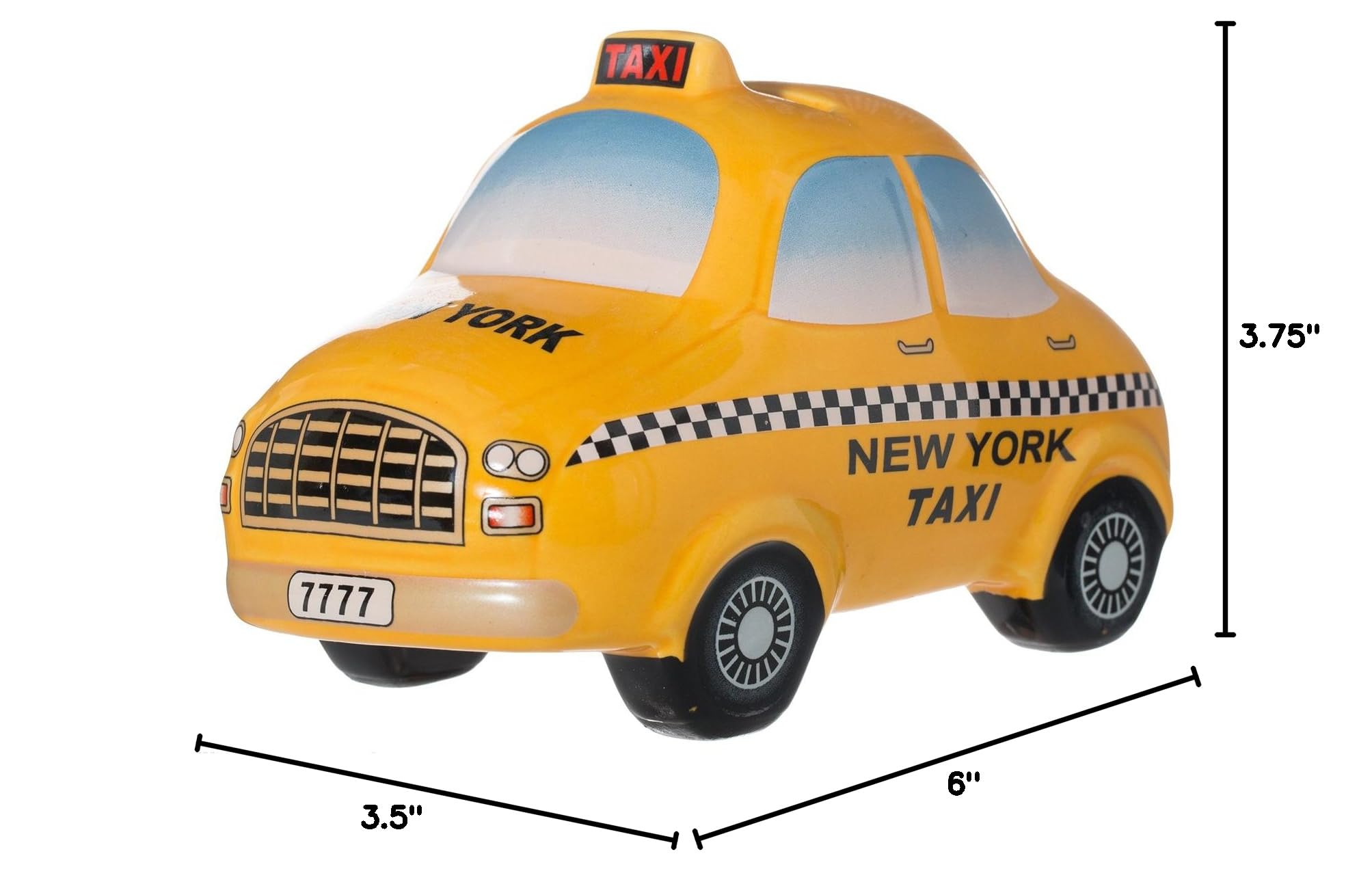 Official New York City Taxi Ceramic Piggy Bank - Collectible Money Bank for Kids & Adults | Perfect for NYC Souvenirs, Birthday Gifts & Home Decor