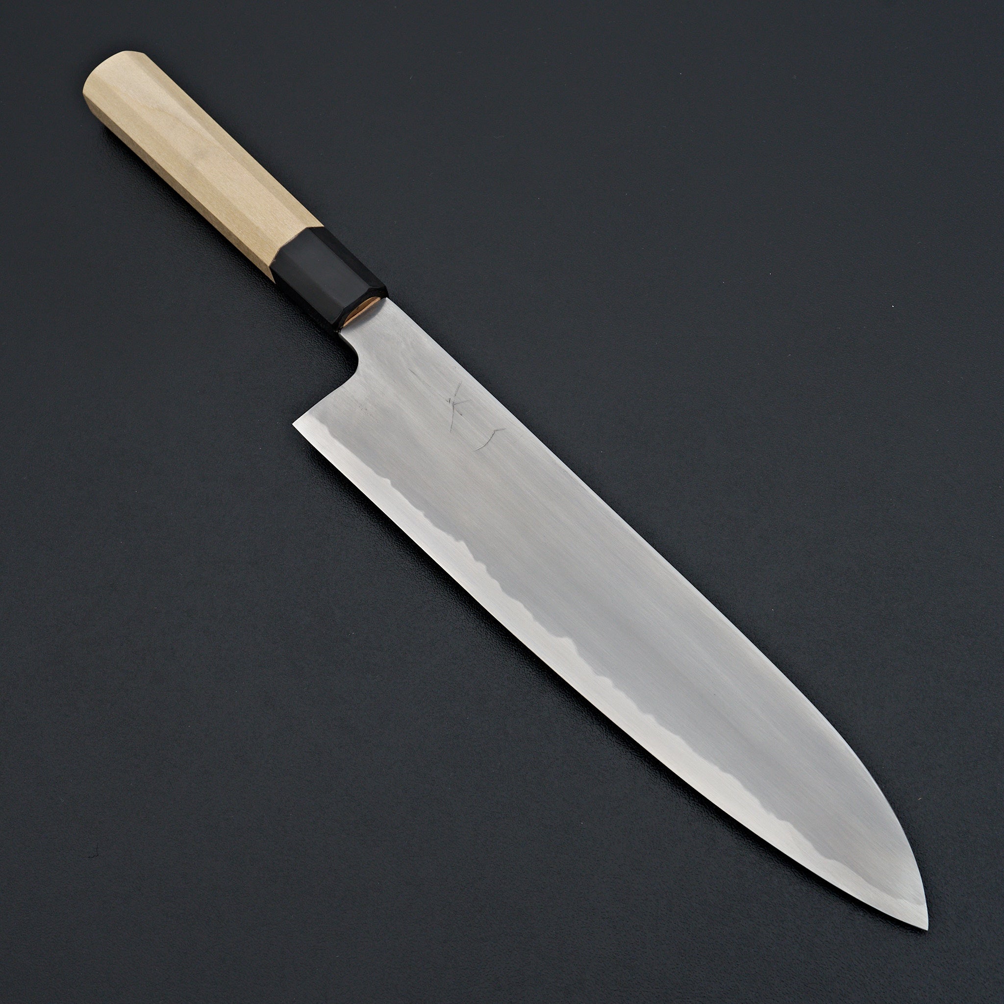 Hitohira Gorobei Rikichi Blue #2 Kasumi Gyuto 240mm Japanese Chef Knife with Ho Wood Handle - Perfect for Sushi, Meat Slicing & Professional Kitchen Use