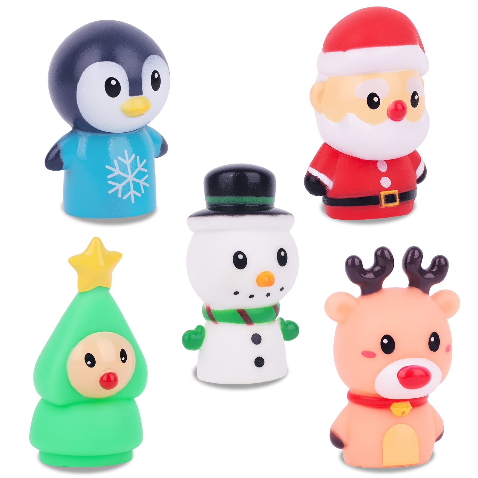 Christmas Theme Finger Puppets Toys - Soft Rubber Bath Animal Head Finger Toys for Kids & Toddlers | Fun Birthday Party Favors & Gifts for Boys & Girls (SantaClaus_KB08) - Perfect for Holiday Plays, Bath Time Fun & Classroom Activities