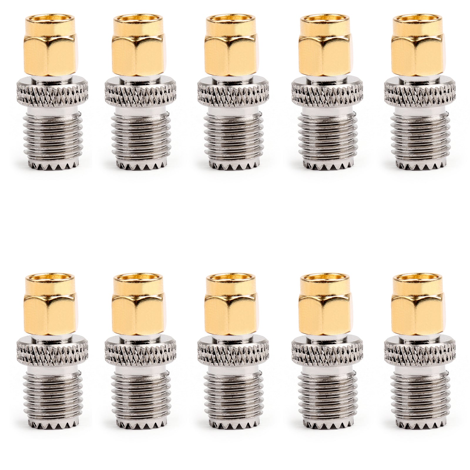 10Pcs SMA Male to Mini UHF Female Straight RF Coaxial Adapter 50Ω - Perfect for Ham Radio, Antenna Connections & CCTV Installations