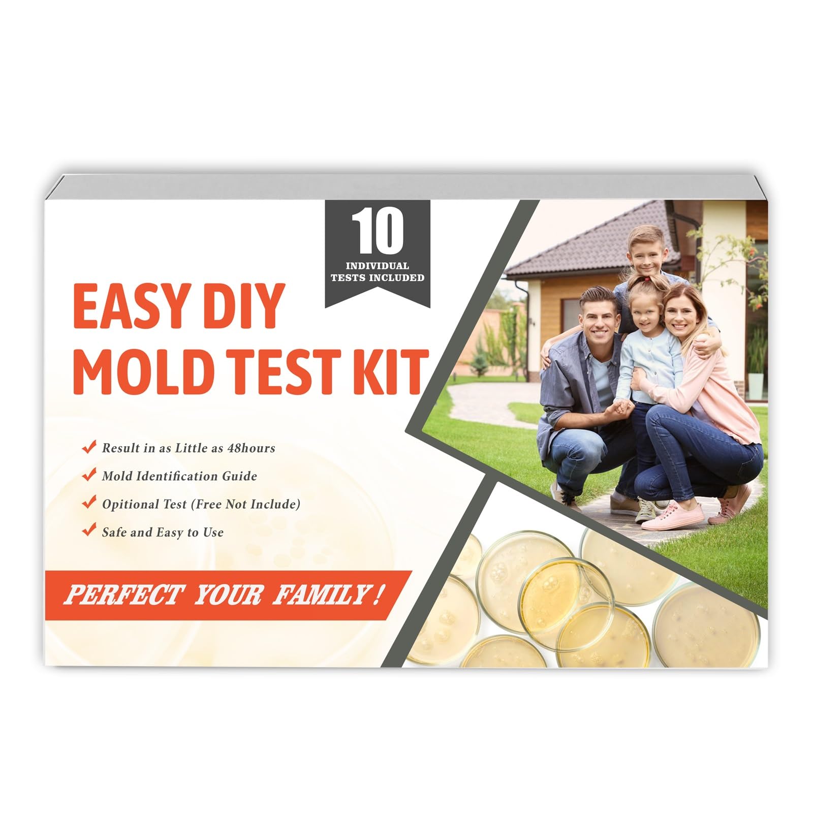 **10-Room Home Mold Testing Kit - DIY Air & Surface Mold Detector for HVAC & Indoor Air Quality | Includes Identification & Removal Guide | Ideal for Basements, Bathrooms & Allergy Relief**