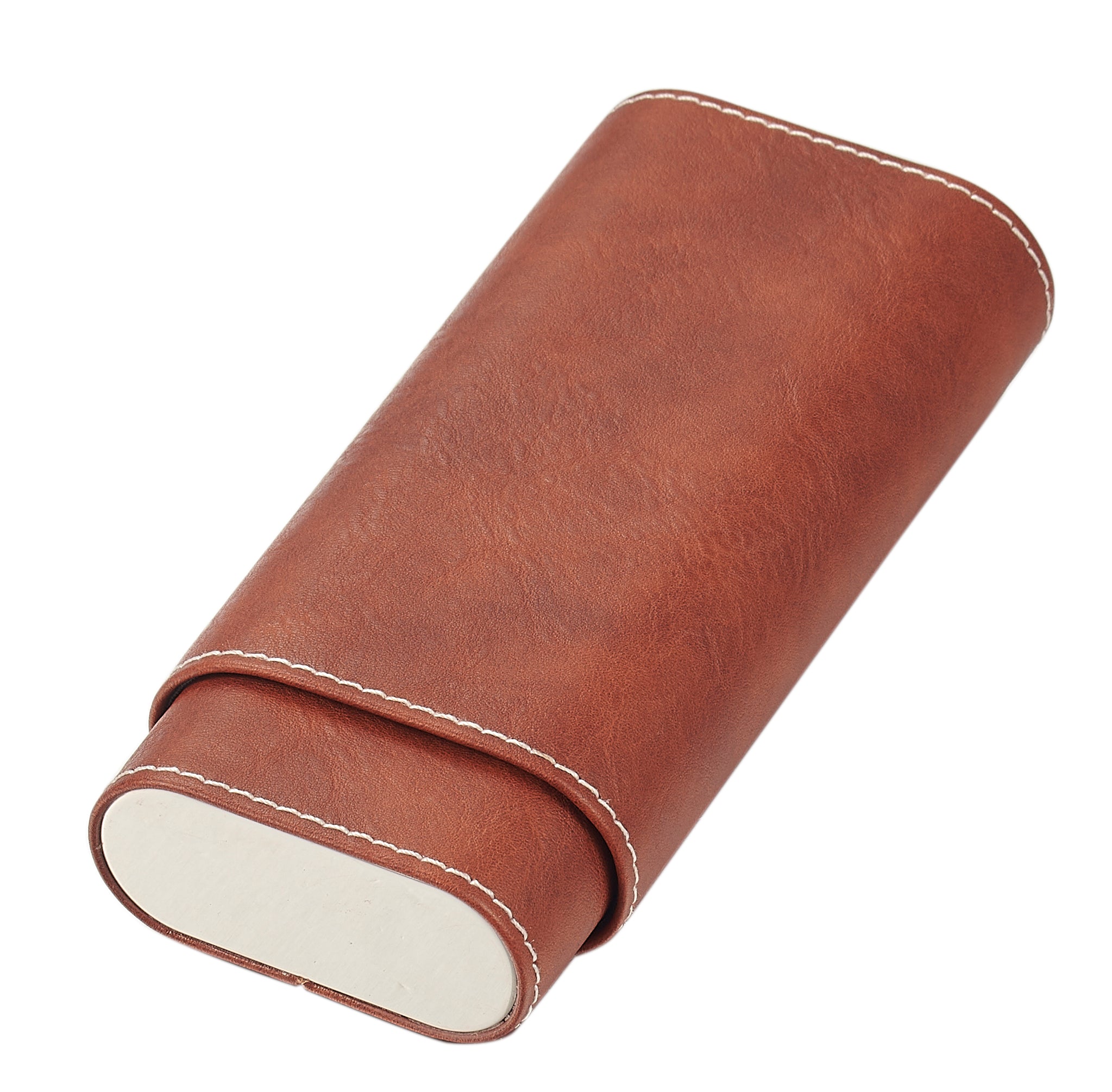 Premium Visol Santa Fe Chocolate Brown Leather Cigar Case with Cedar Lining - Humidor Quality Protection for Cigars | Perfect for Travel, Gifts & Cigar Enthusiasts