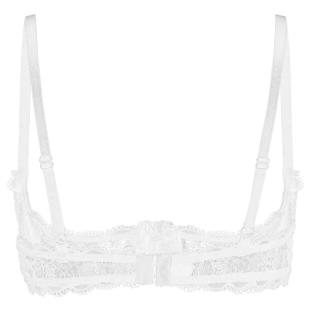 Women's Mesh Sheer Lace Bralette - 1/4 Cup Push Up Underwire Shelf Bra Top for Everyday Wear & Layering