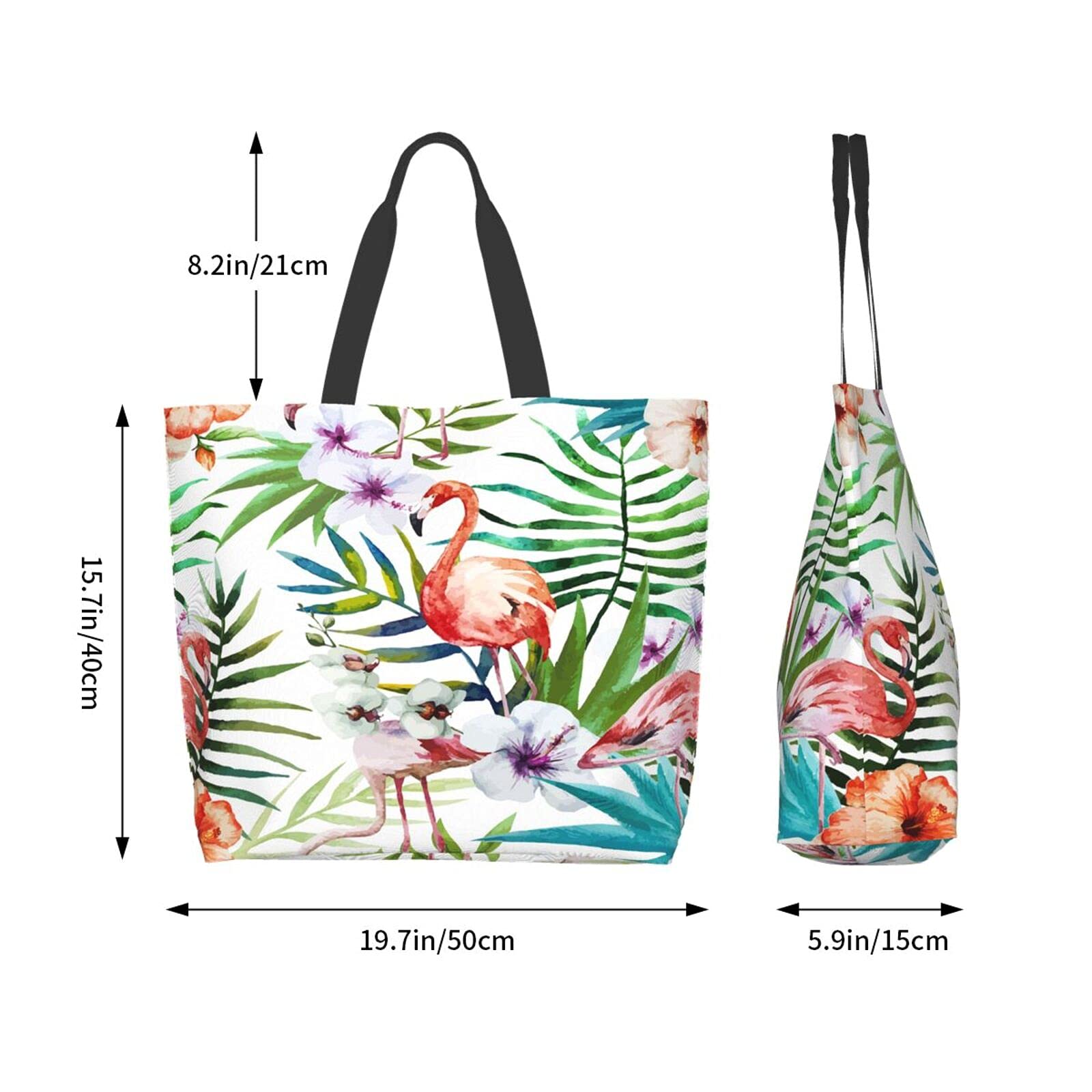 B TREE Tai Chi Graphic Blue and Red Flames Canvas Tote Bag for Women - Large Casual Shoulder Handbag for Shopping, Grocery & Beach - Eco-Friendly Reusable Shopping Bag