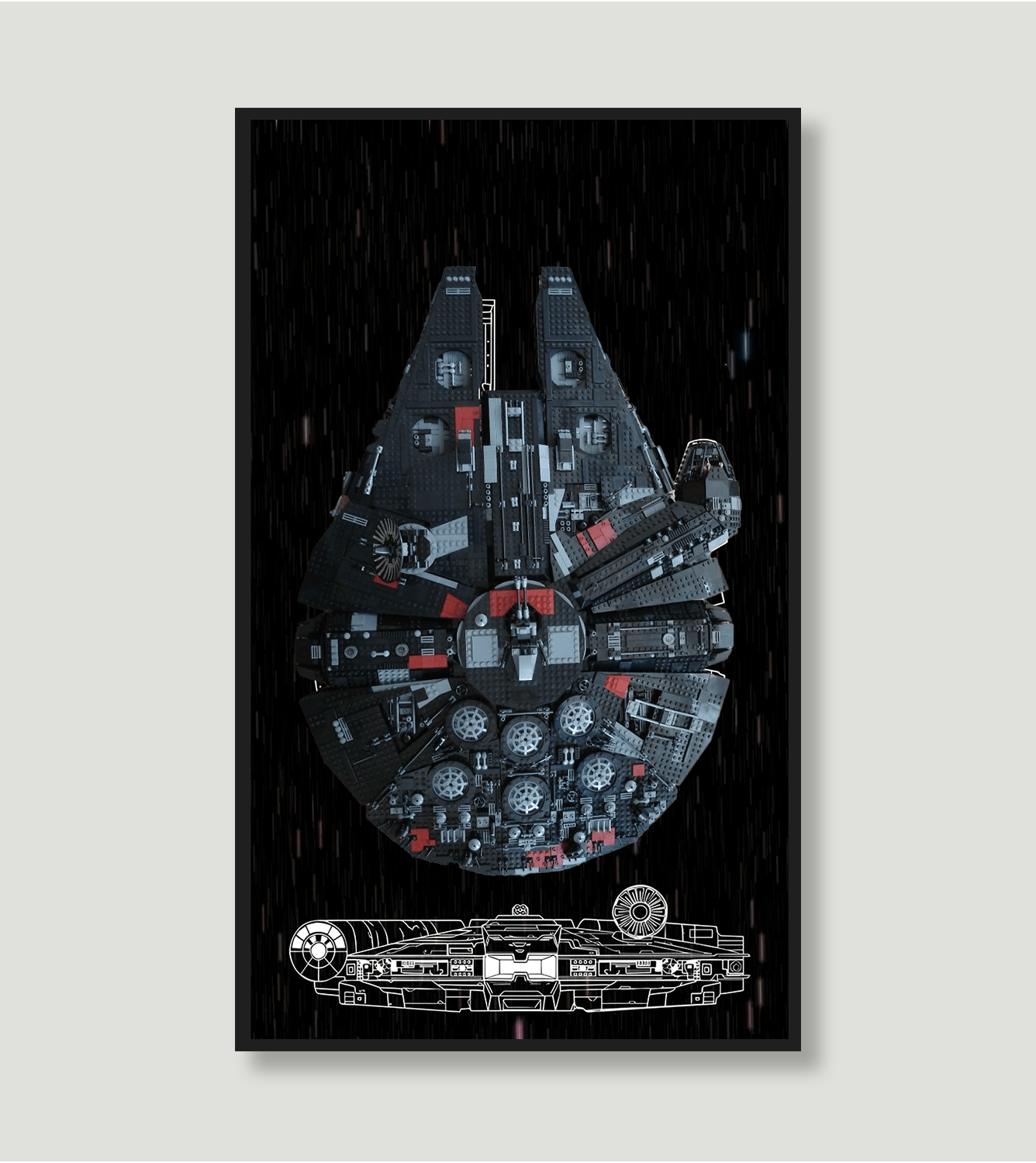 LEGO Star Wars The Dark Falcon 75389 Display Wall Frame - Premium Showcase for Collectible LEGO Sets - Perfect for Home Decor, Office Display & Gift for Star Wars Fans