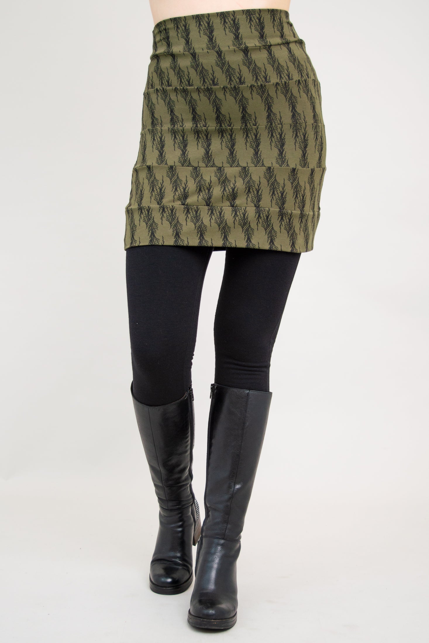 Whistler Skirt for Women - Cedar Forest Print Bamboo Fabric - Breathable & Comfortable - Perfect for Hiking, Yoga, and Outdoor Activities